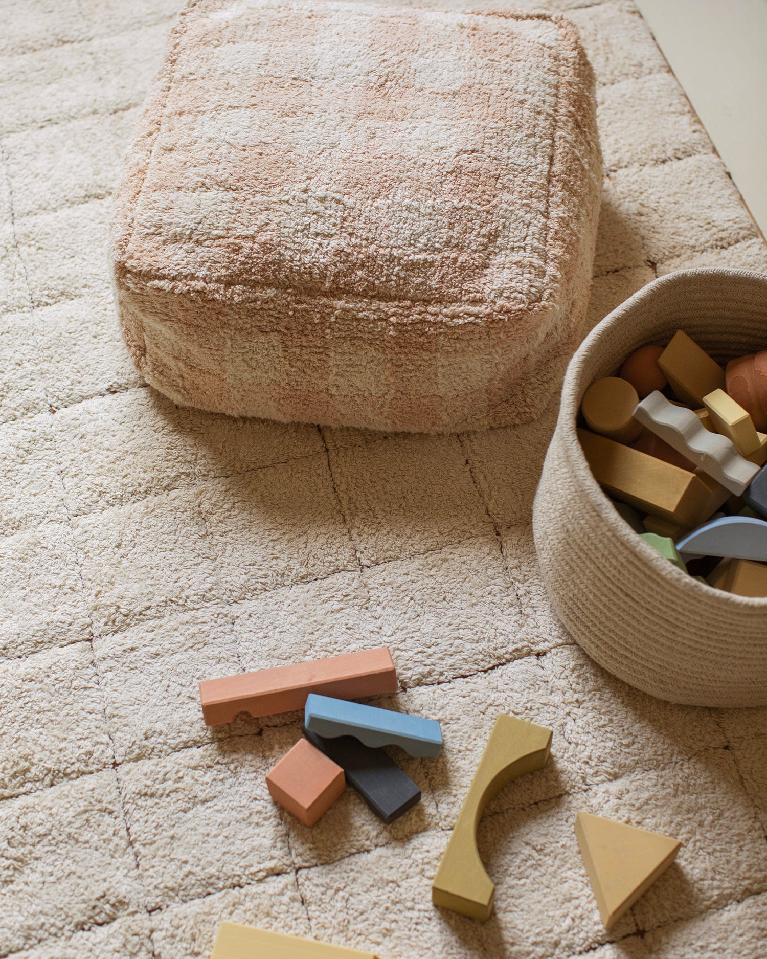 Tappeto lavabile in cotone realizzato a mano Mosaic