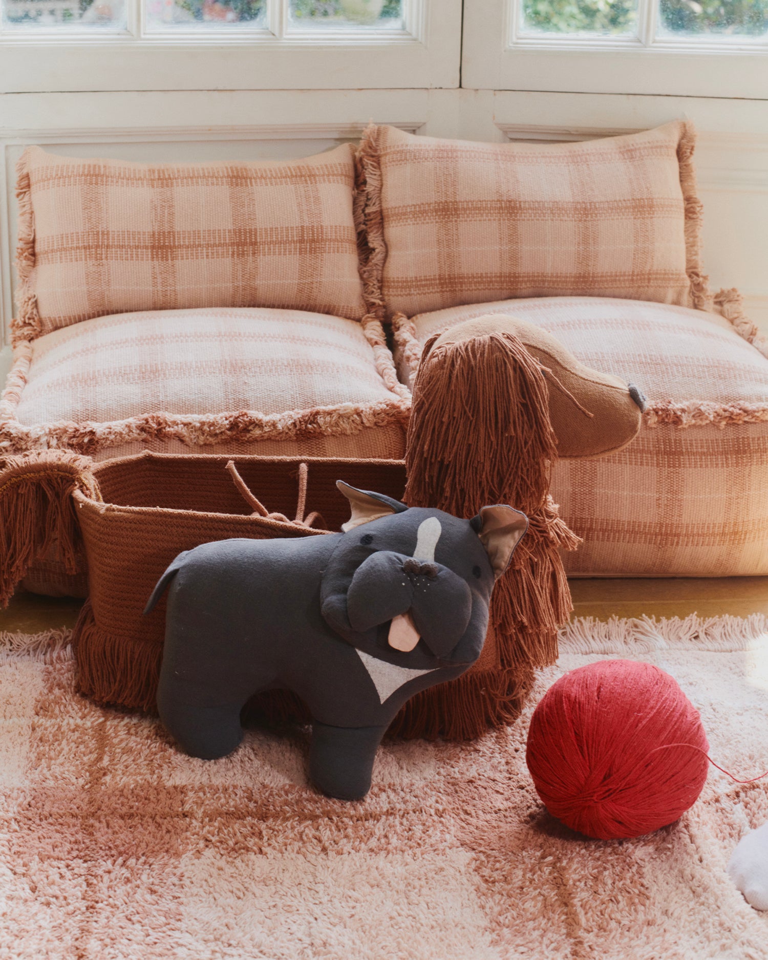 Tappeto lavabile in cotone realizzato a mano Tartan