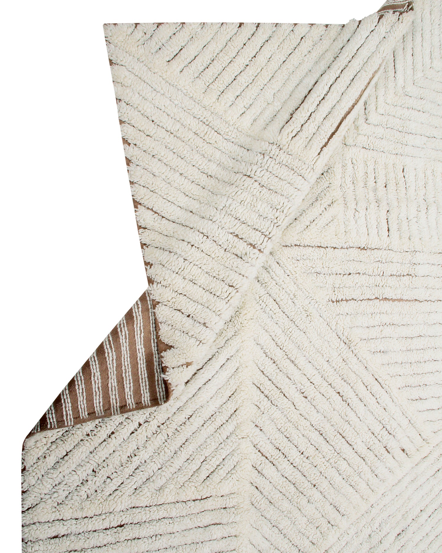 Tappeto lavabile in lana realizzato a mano Almond