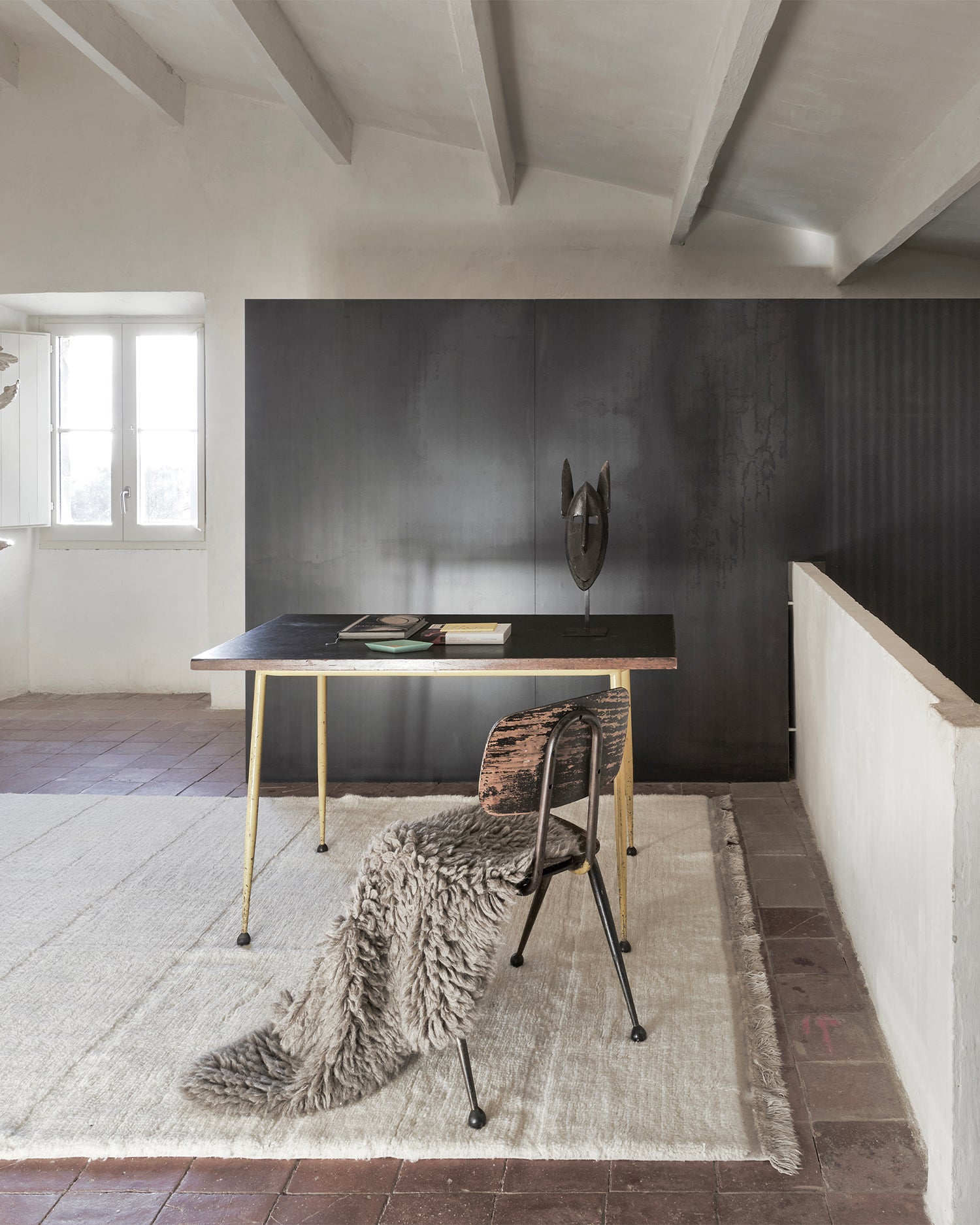 Tappeto lavabile in lana realizzato a mano Steppe