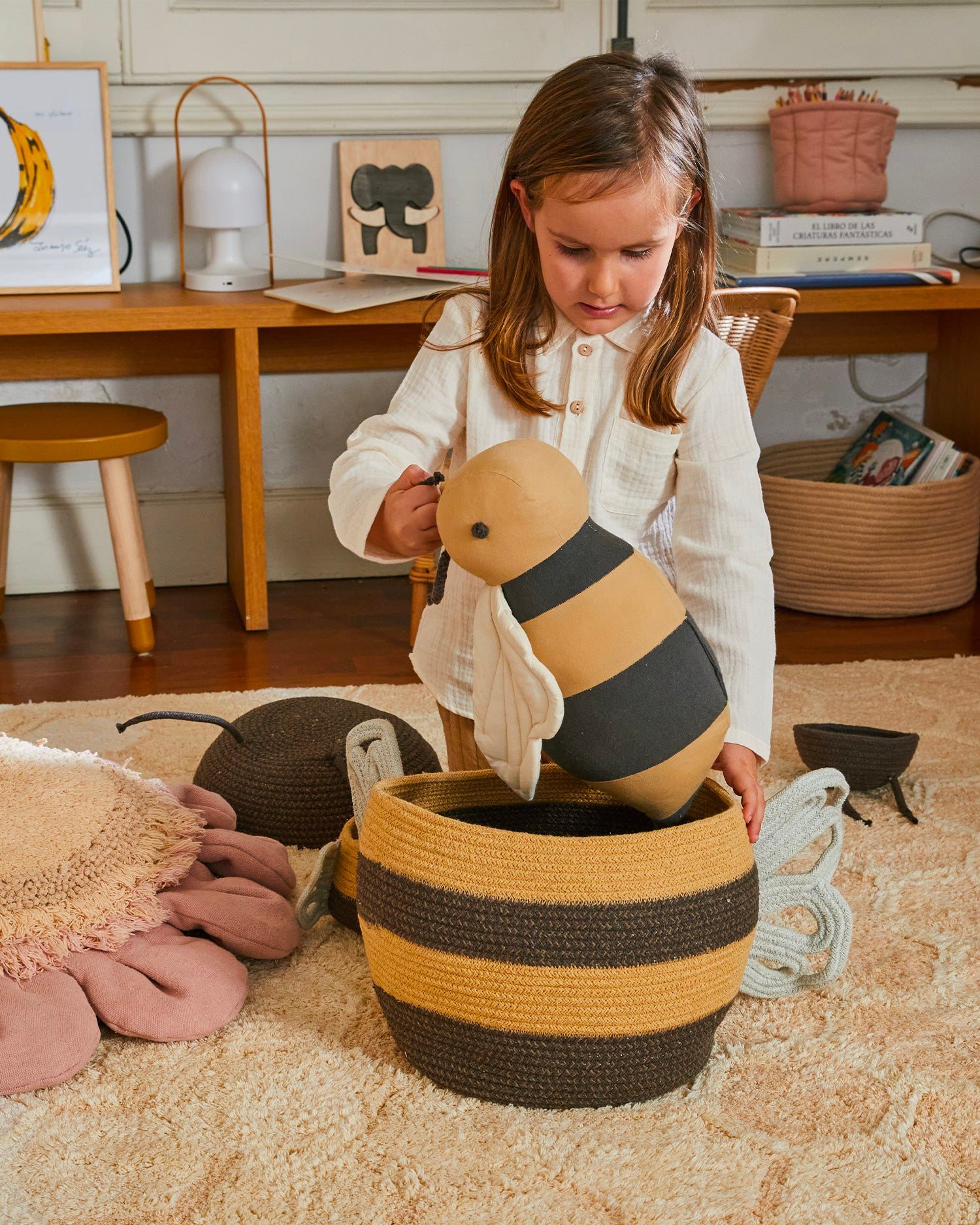 Cesto con coperchio realizzato a mano Mama Bee
