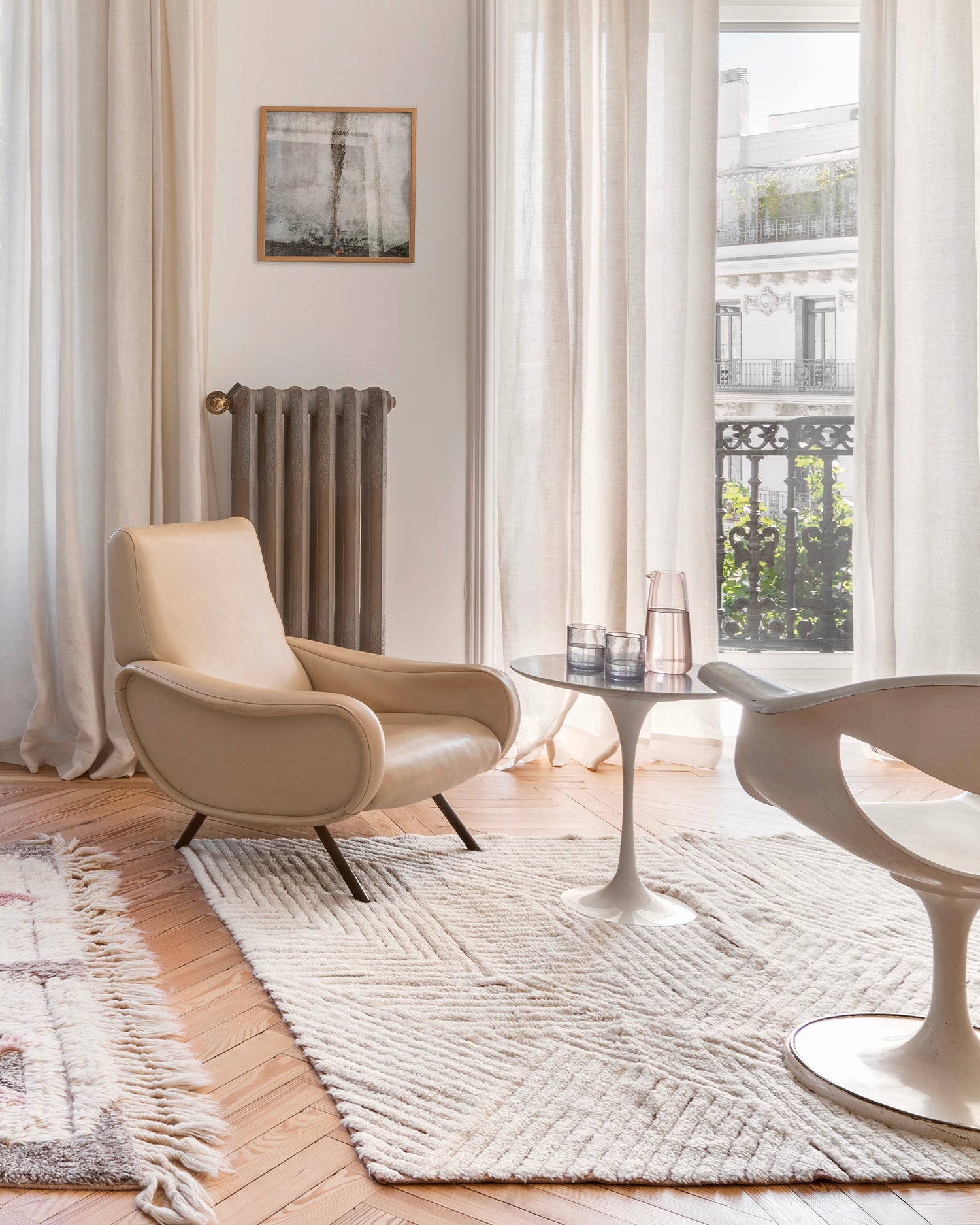 Tappeto lavabile in lana realizzato a mano Almond