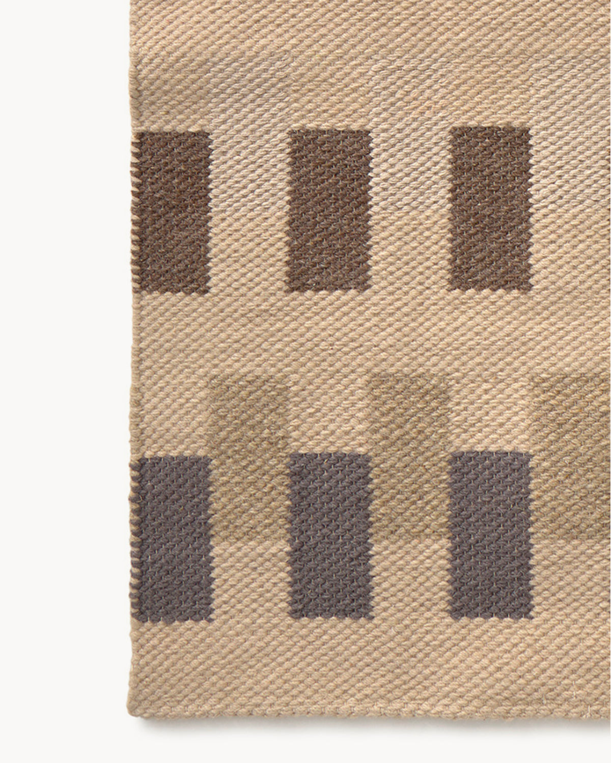 Runner handloom in lana e cotone Intersecting