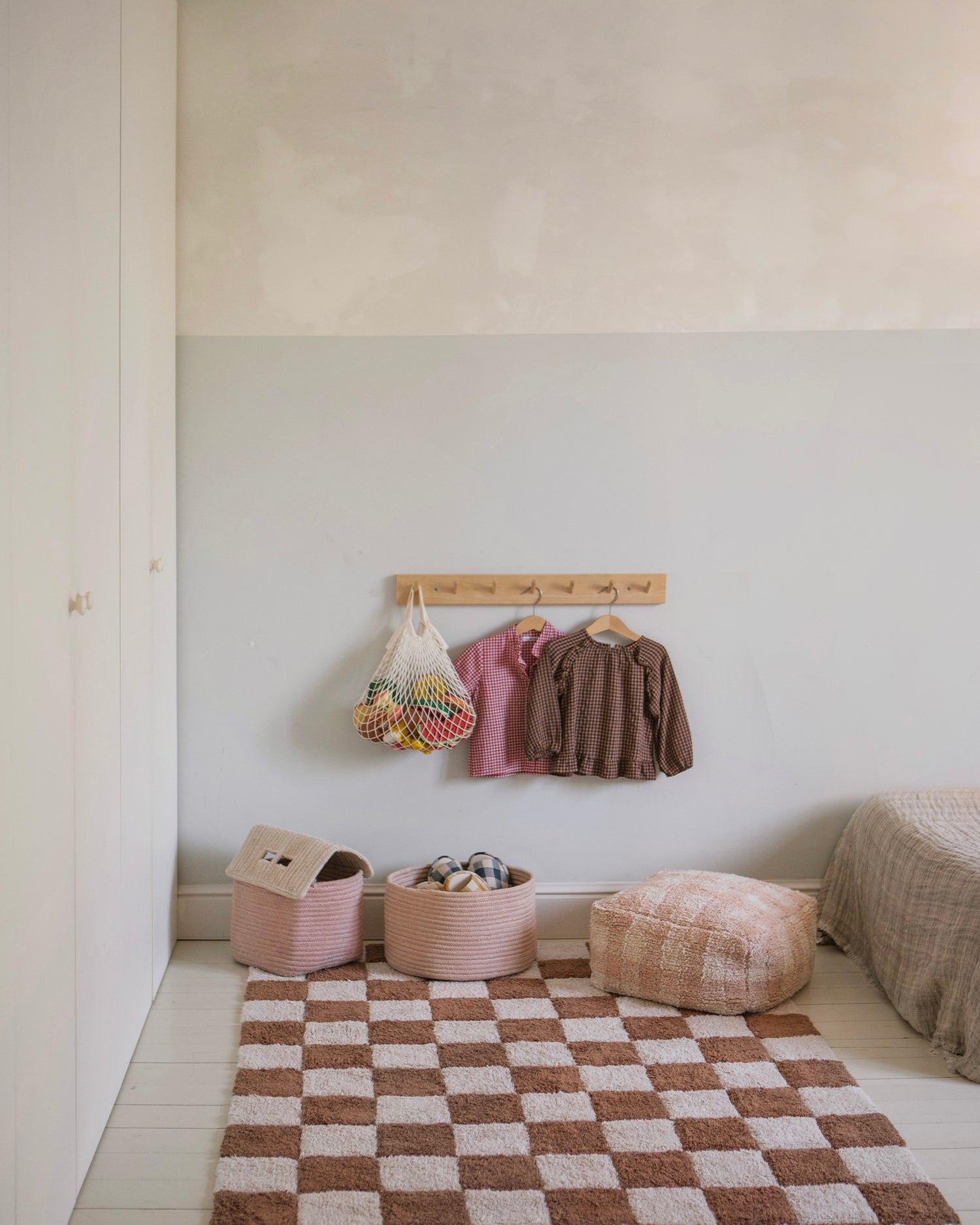 Pouf per bambini in cotone Vichy