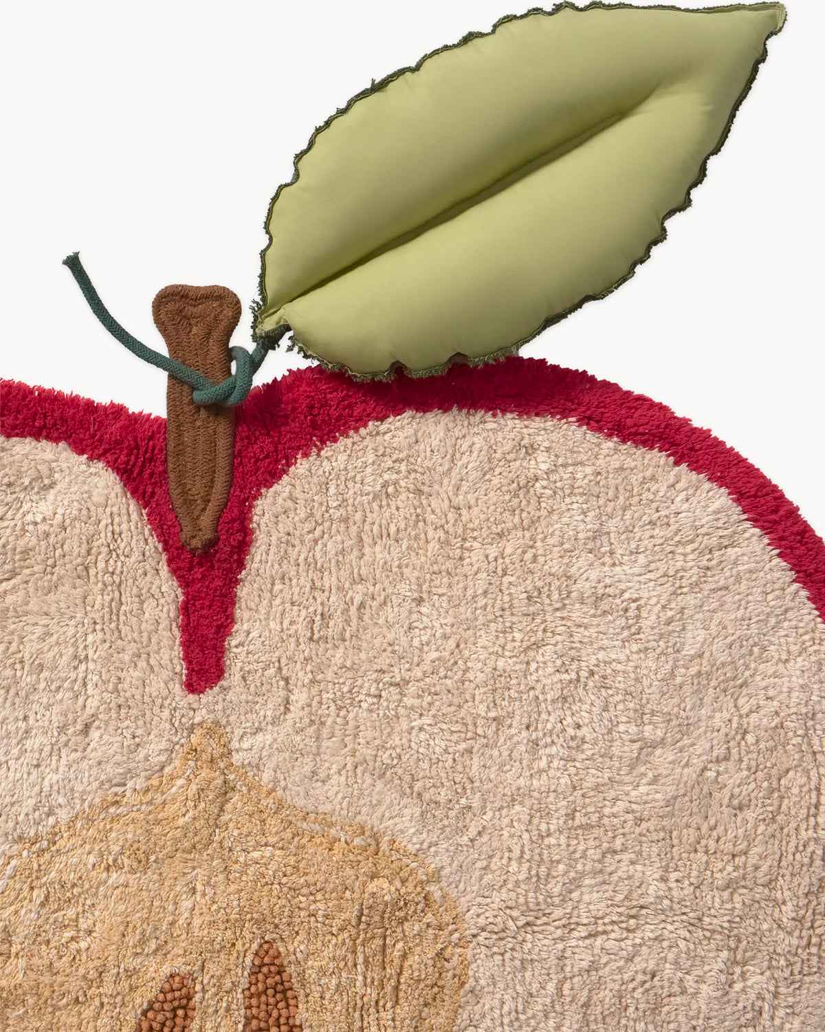 Tappeto lavabile in cotone sagomato Apple