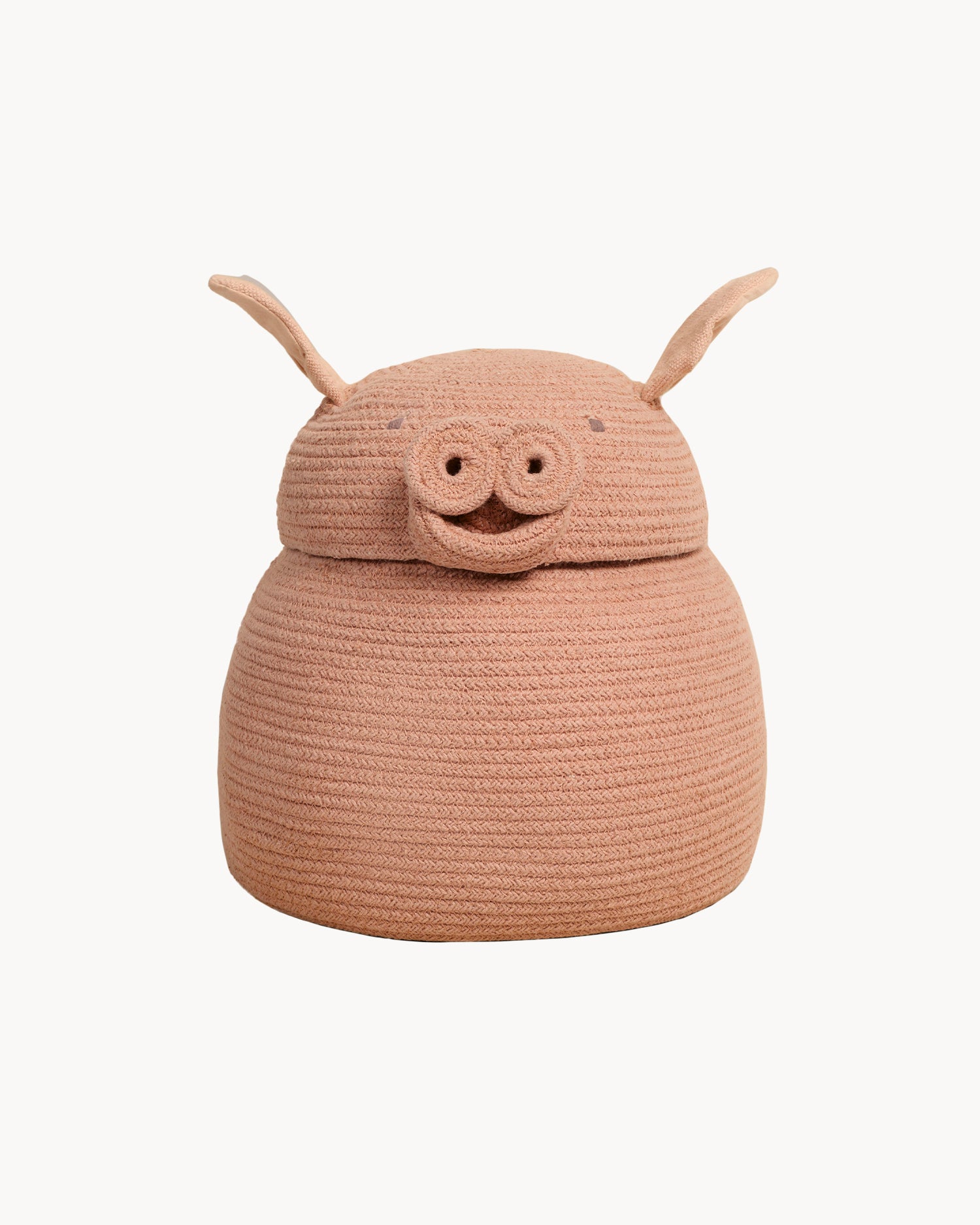 Cesto con coperchio realizzato a mano Peggy the Pig