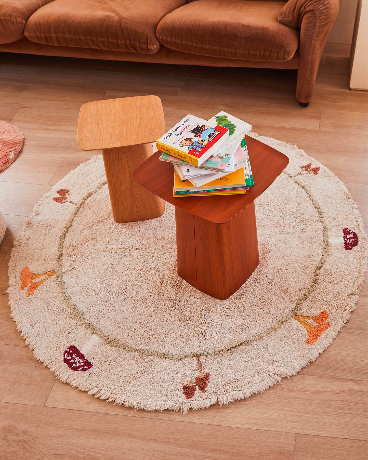 Tappeto lavabile in cotone realizzato a mano Chanterelle