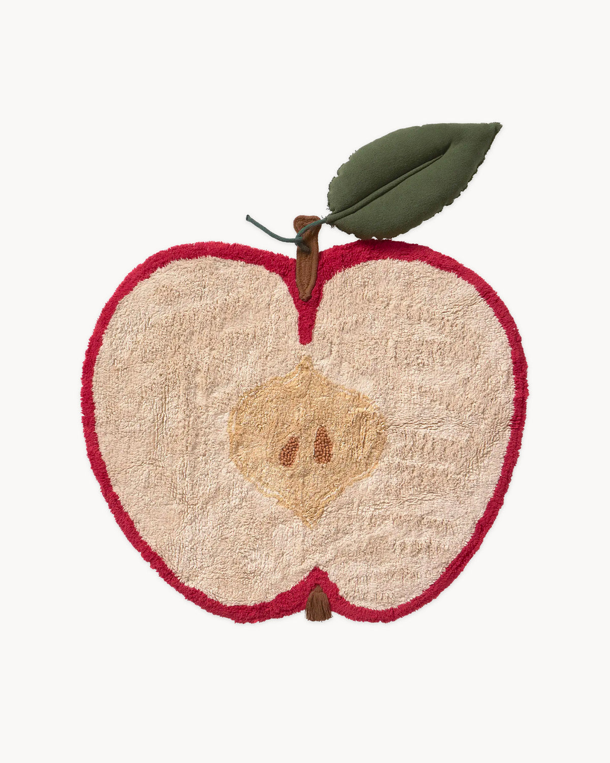Tappeto lavabile in cotone sagomato Apple