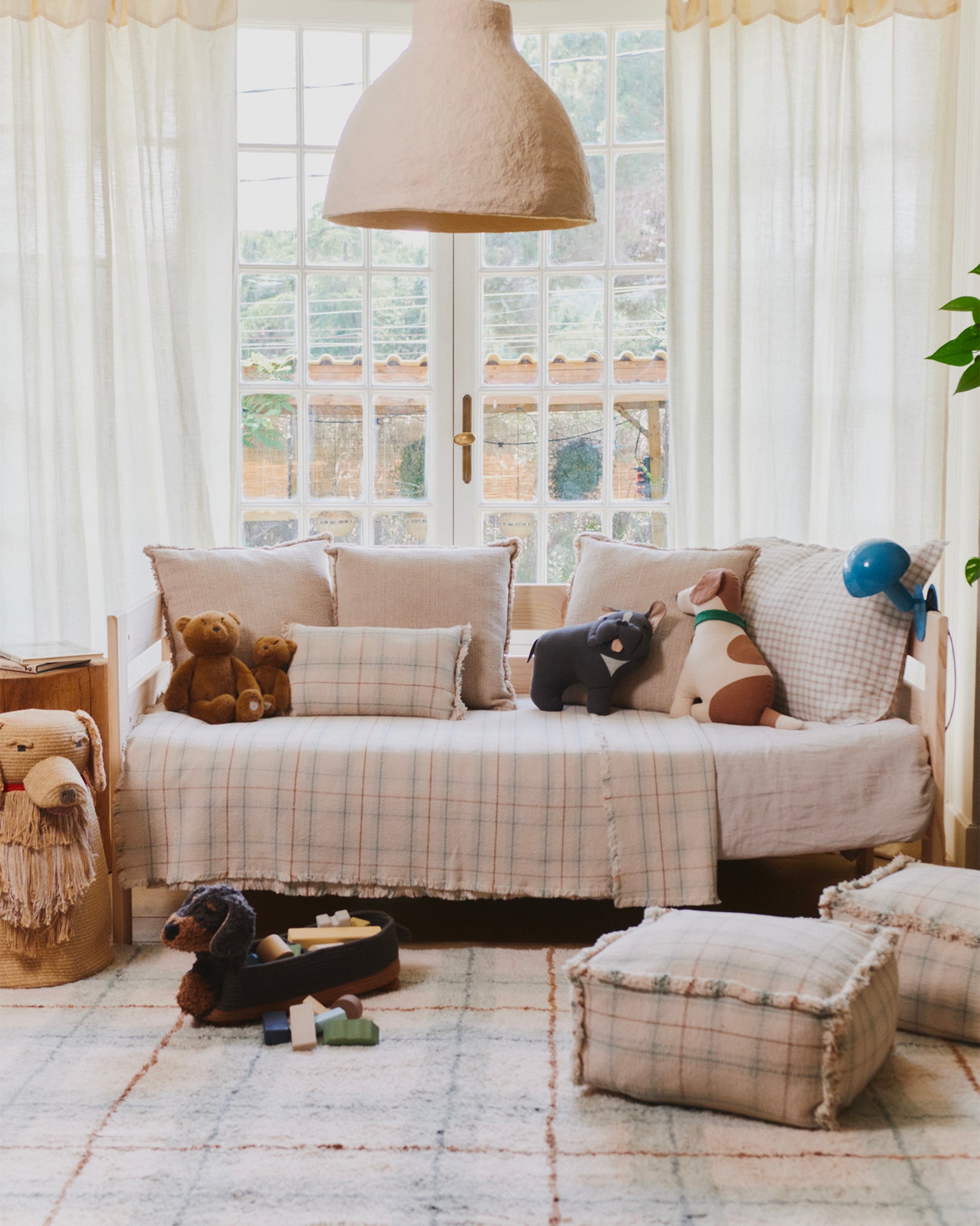 Pouf in cotone realizzato a mano Handloom