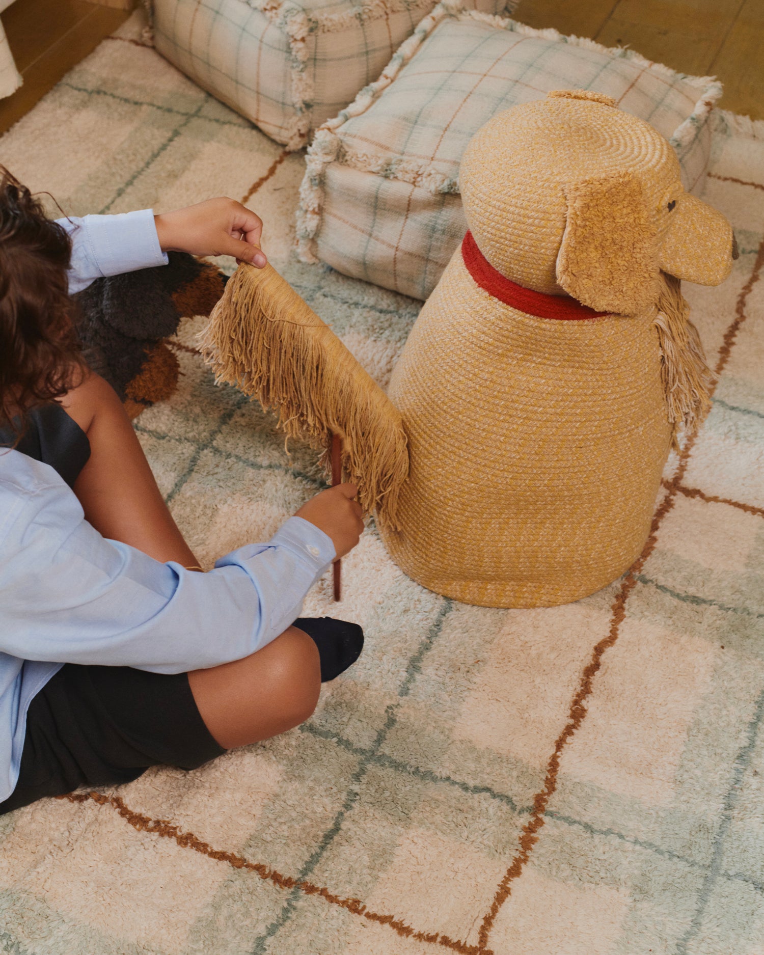 Tappeto lavabile in cotone realizzato a mano Tartan