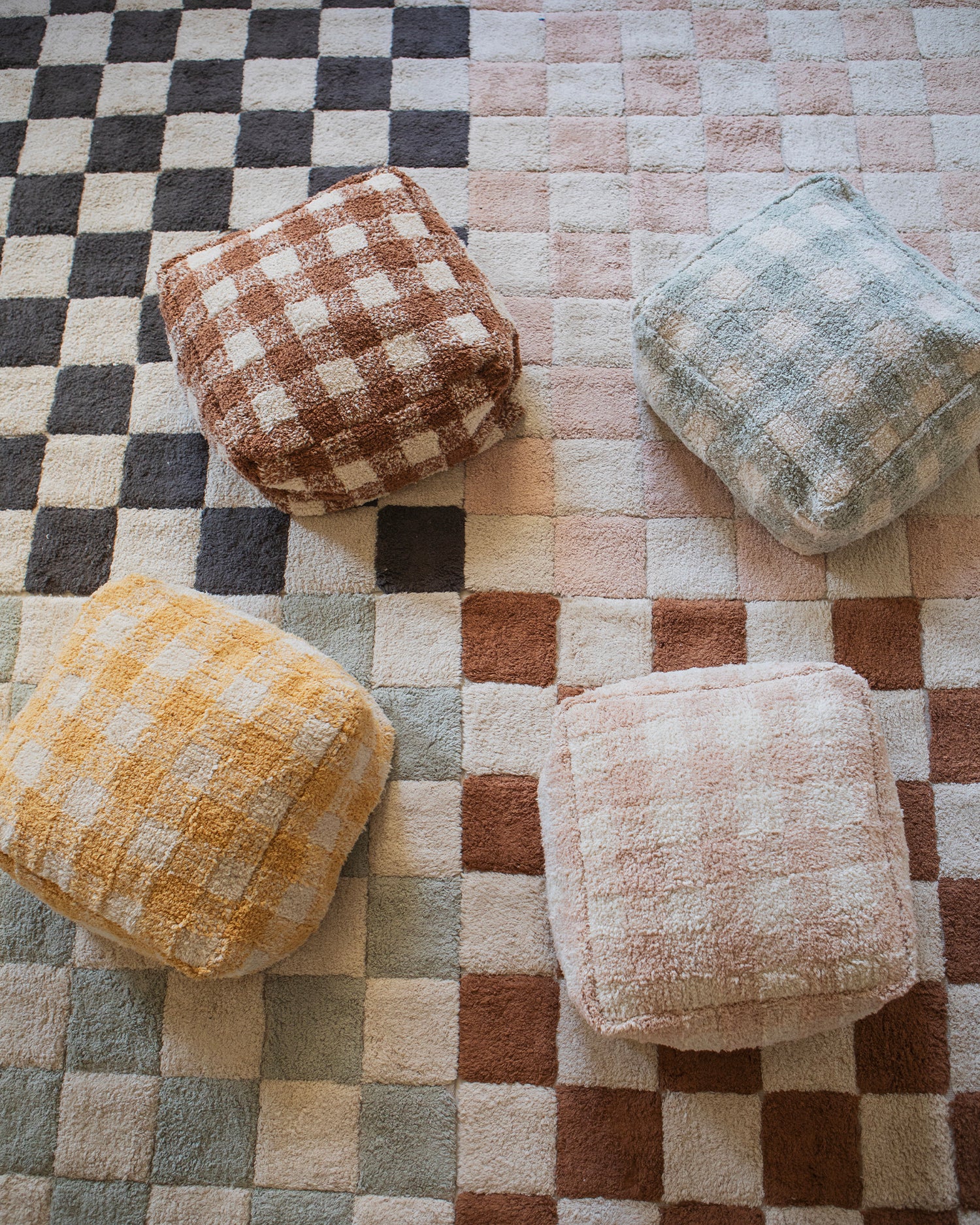 Tappeto lavabile in cotone realizzato a mano Tiles