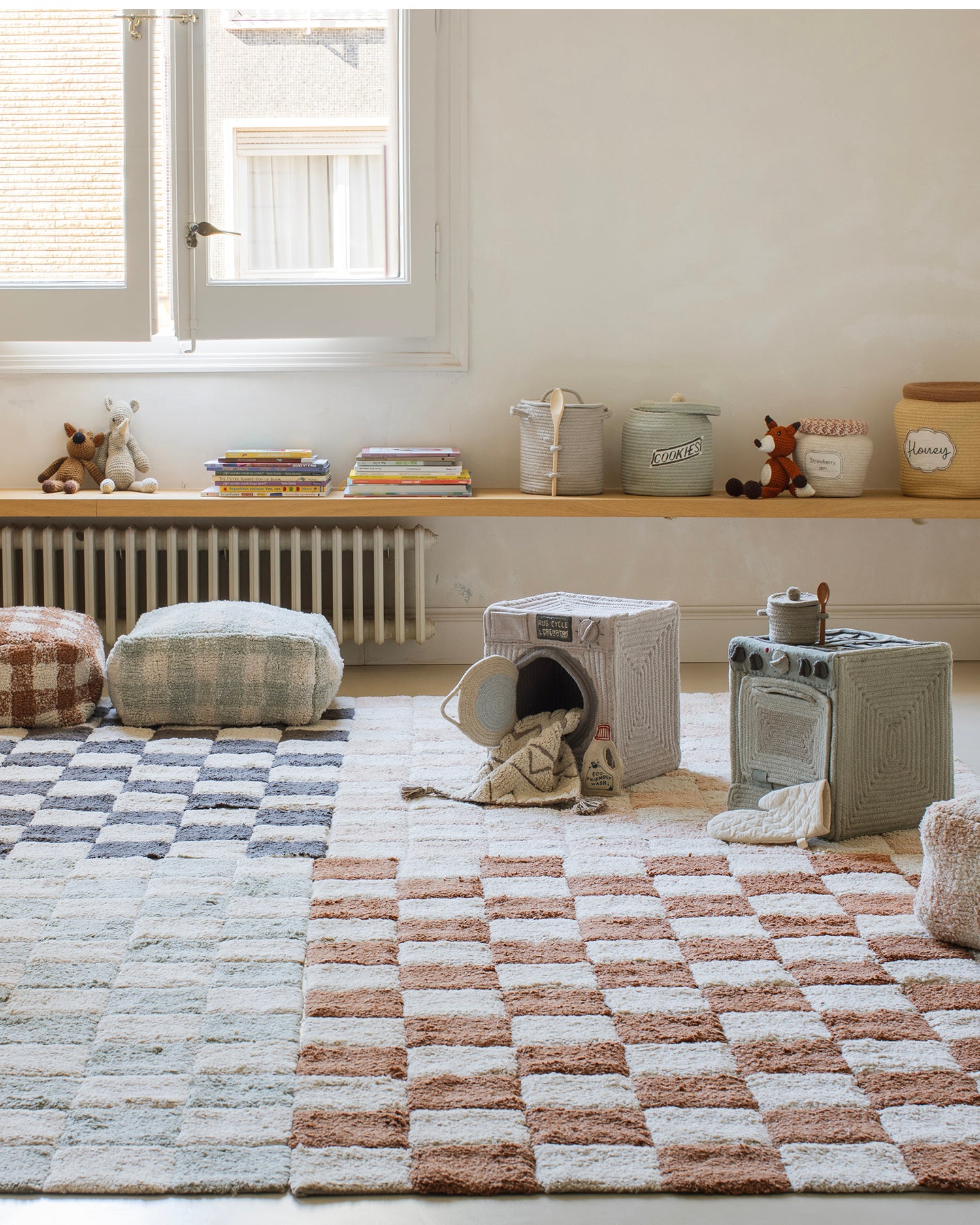 Tappeto lavabile in cotone realizzato a mano Tiles