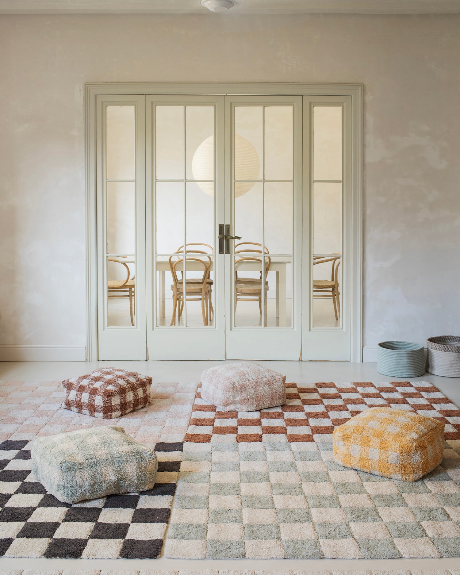 Tappeto lavabile in cotone realizzato a mano Tiles