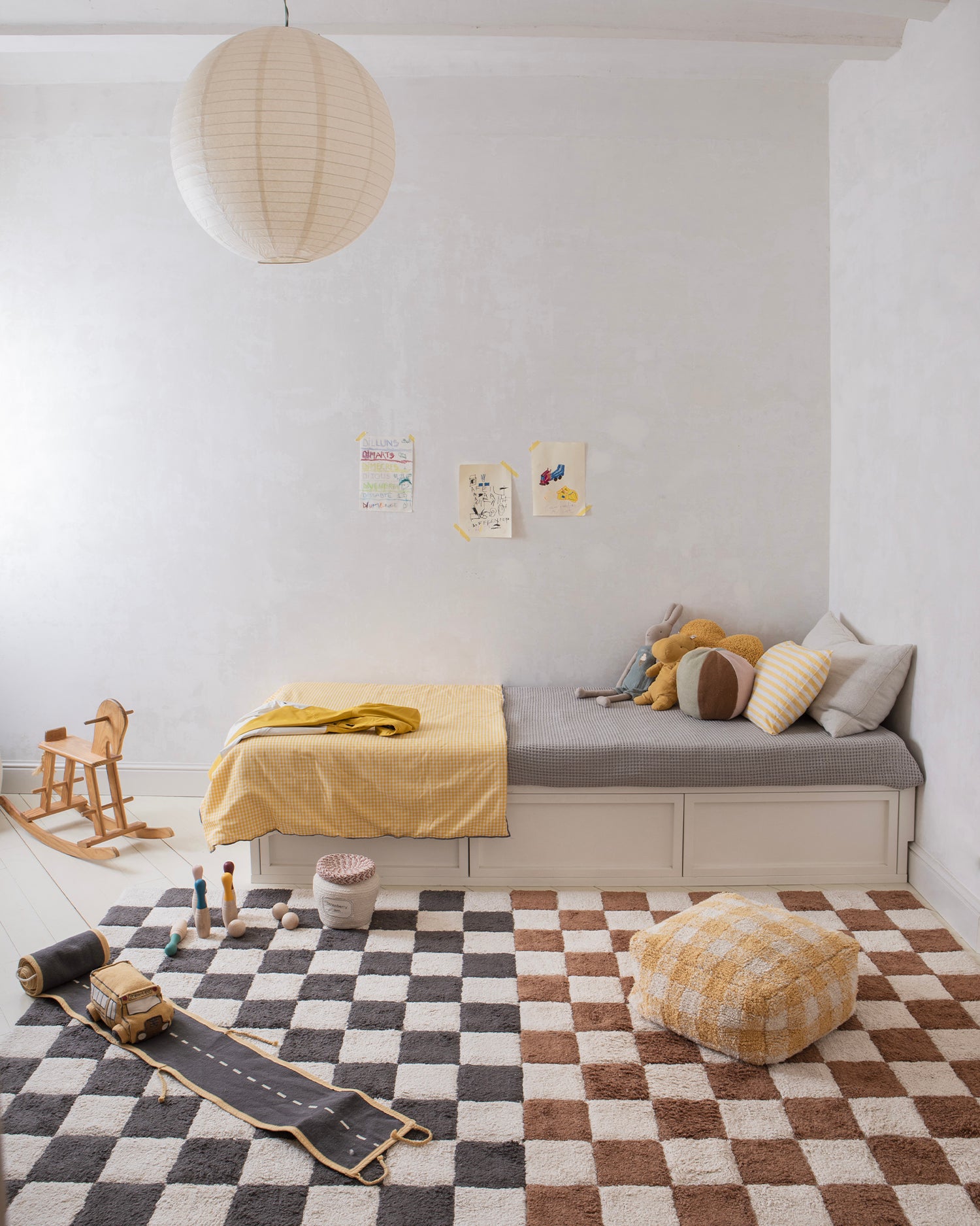 Tappeto lavabile in cotone realizzato a mano Tiles