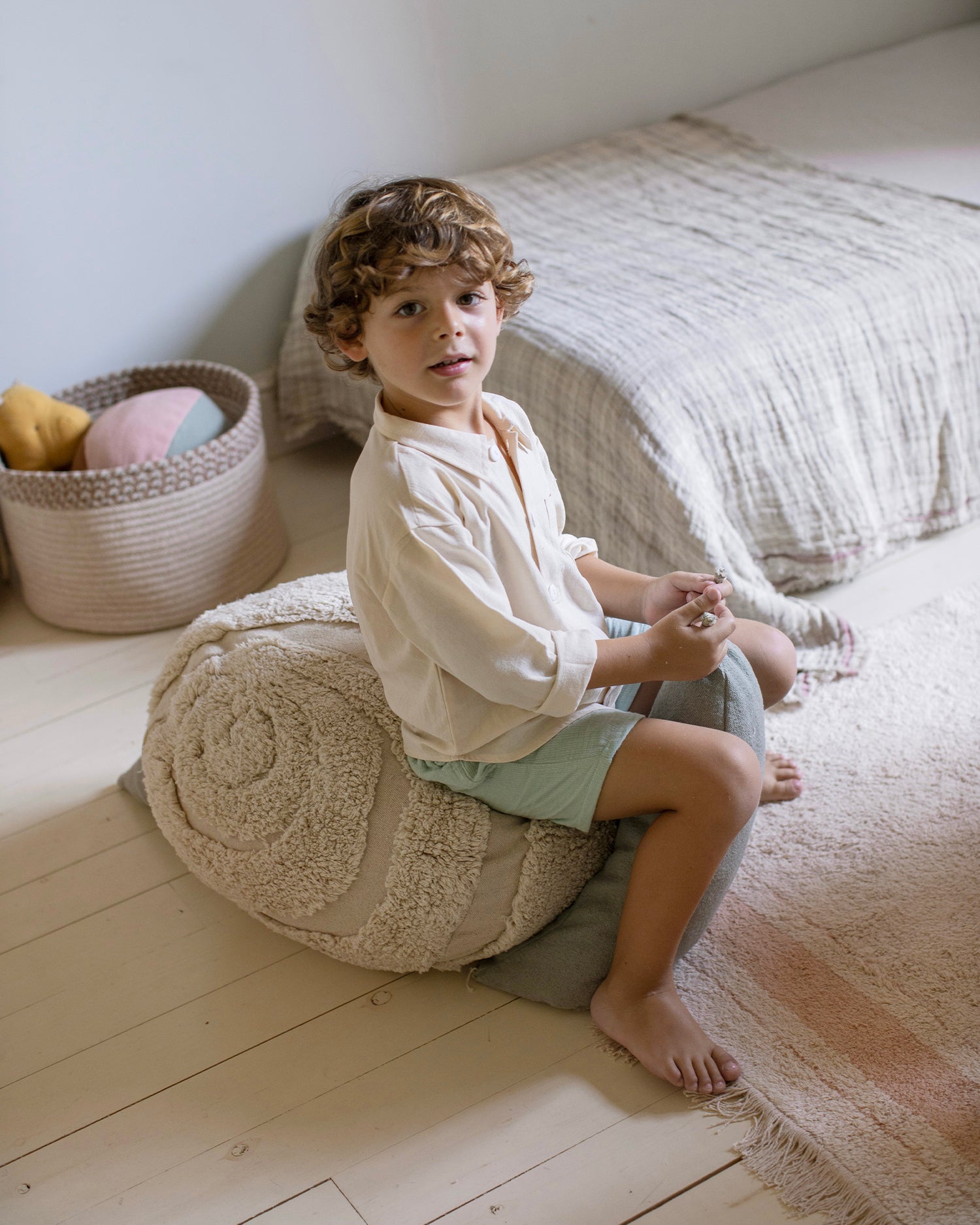 Pouf in cotone per bambini Mr Snail