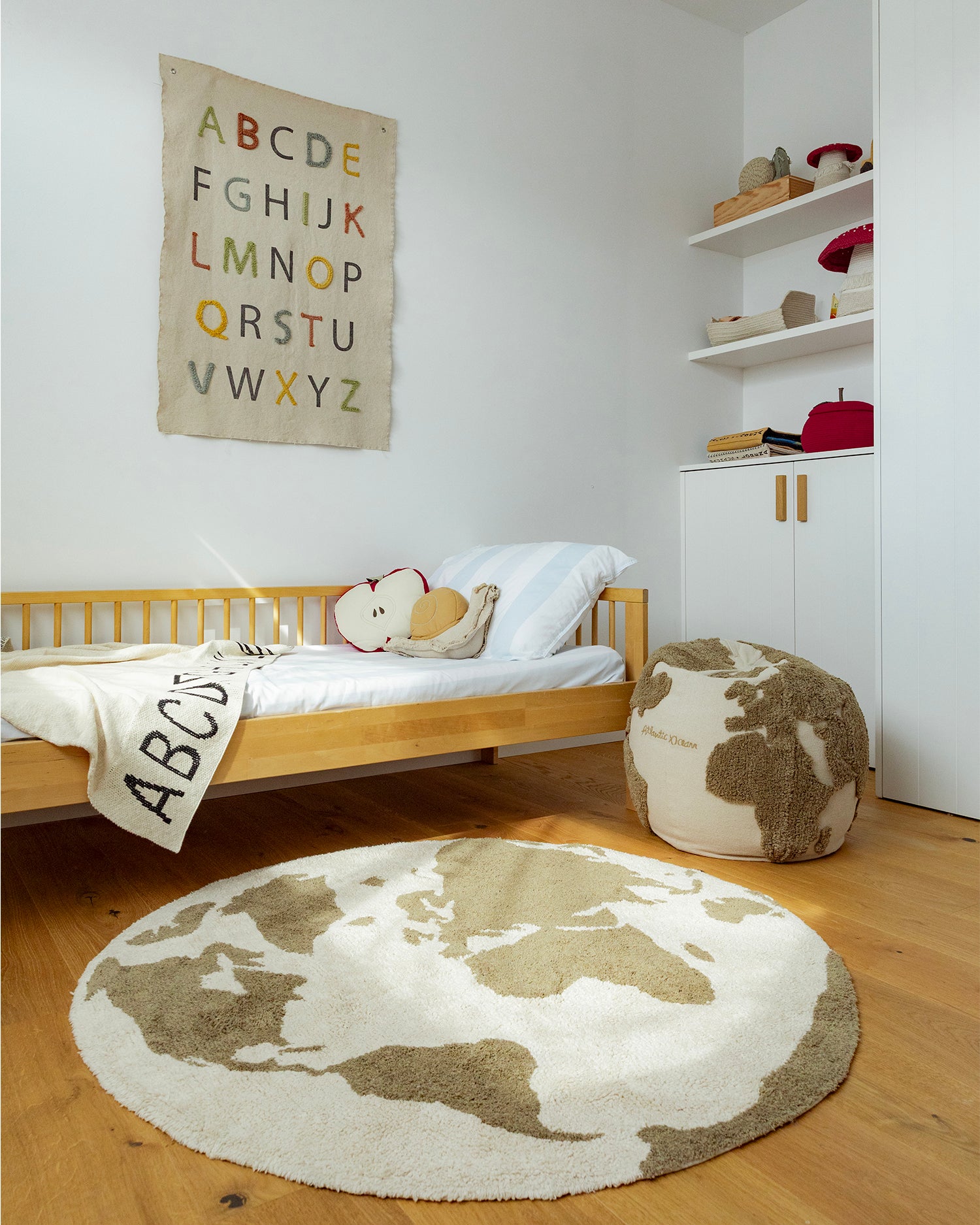 Pouf in cotone per bambini World Map