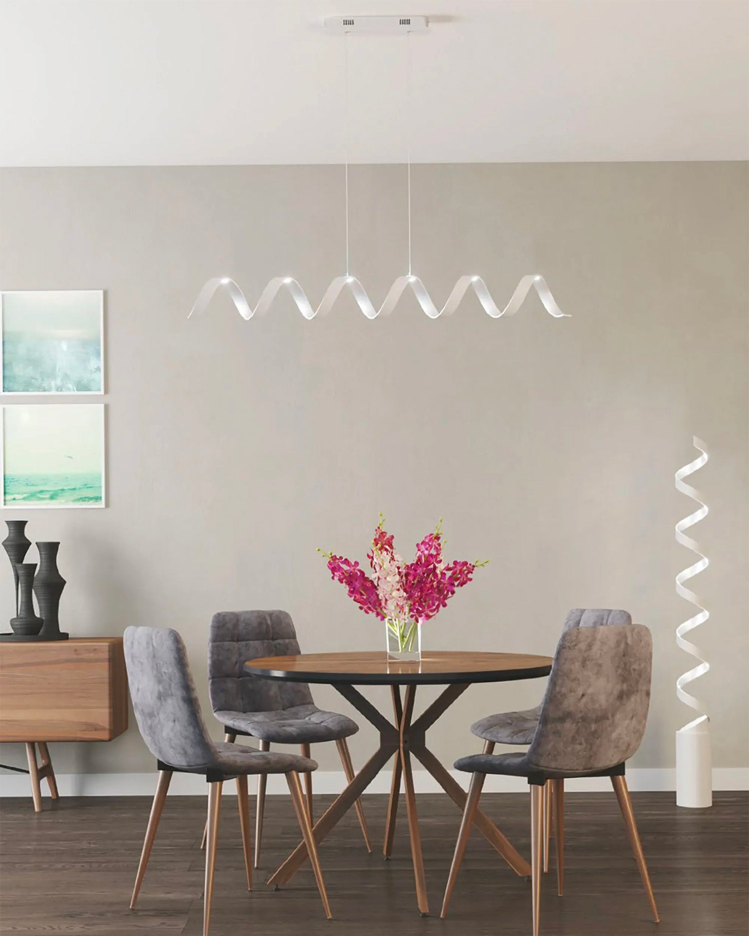 Lampada a sospensione LED in alluminio Helix