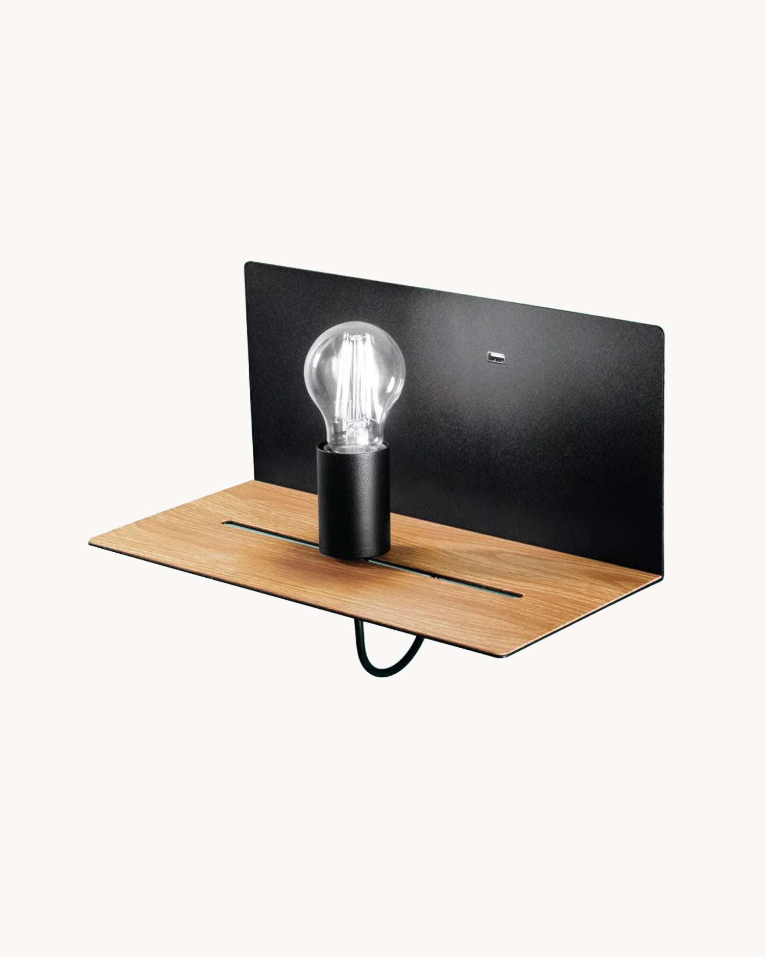 Lampada da parete con mensola integrata e punto luce mobile Flash