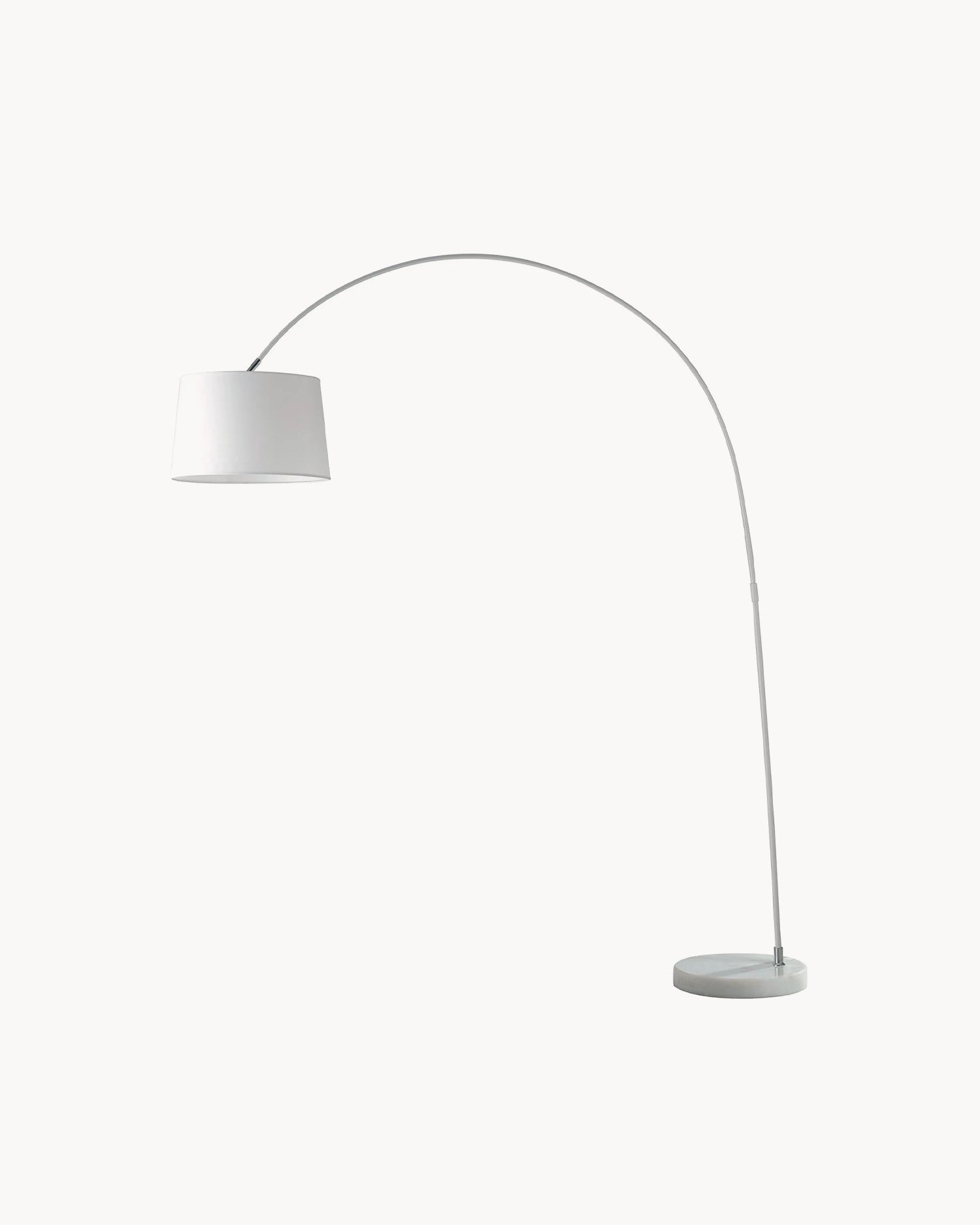 Lampada da terra ad arco con base in marmo e diffusore in tessuto Dream