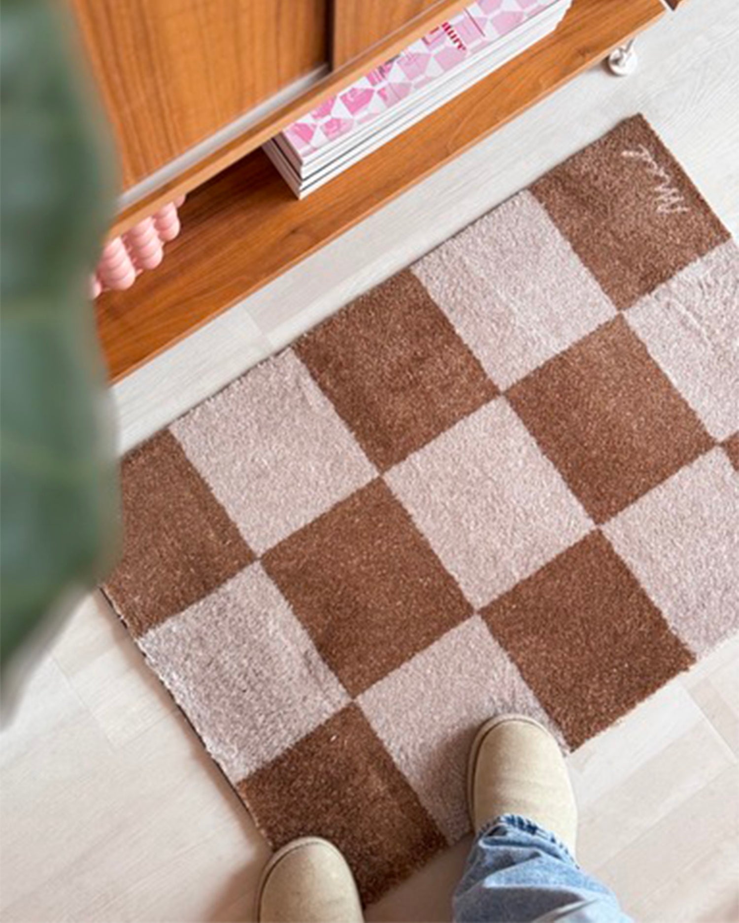 Tappeto lavabile con motivo a scacchi Pims