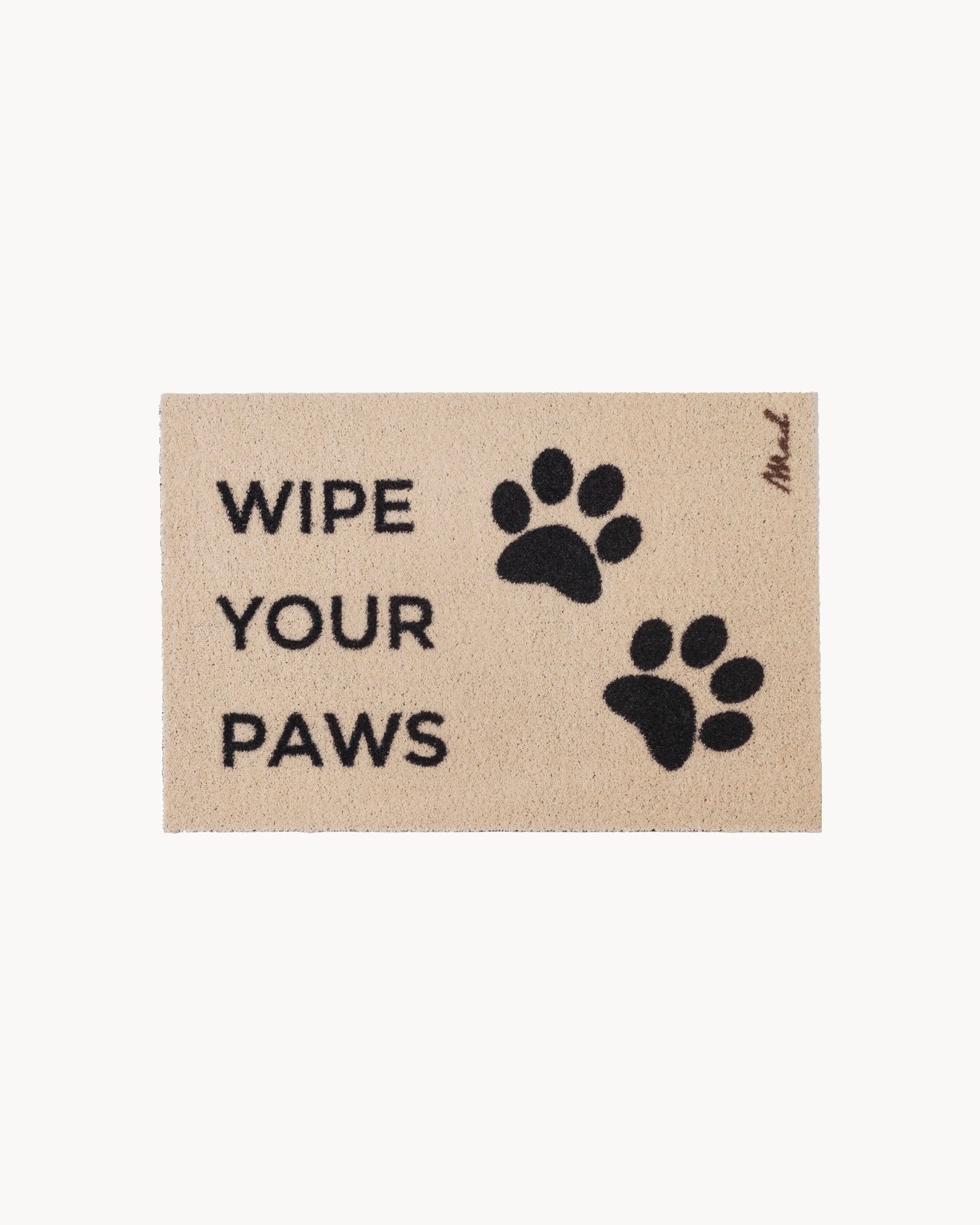 Zerbino lavabile con scritta “Wipe your paws” Cas