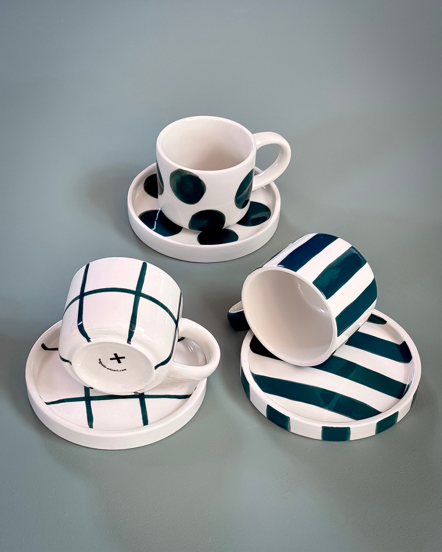 Set 2 tazzine da caffè in ceramica dipinta a mano Magazin Minori