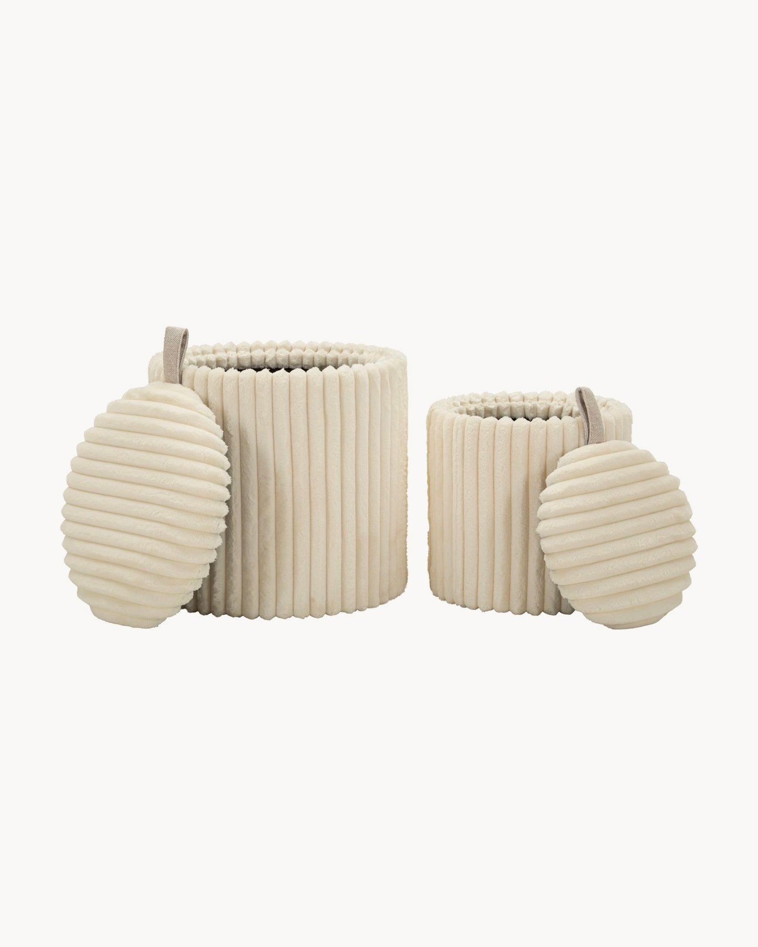 Set 2 pouf contenitori in velluto Goteborg