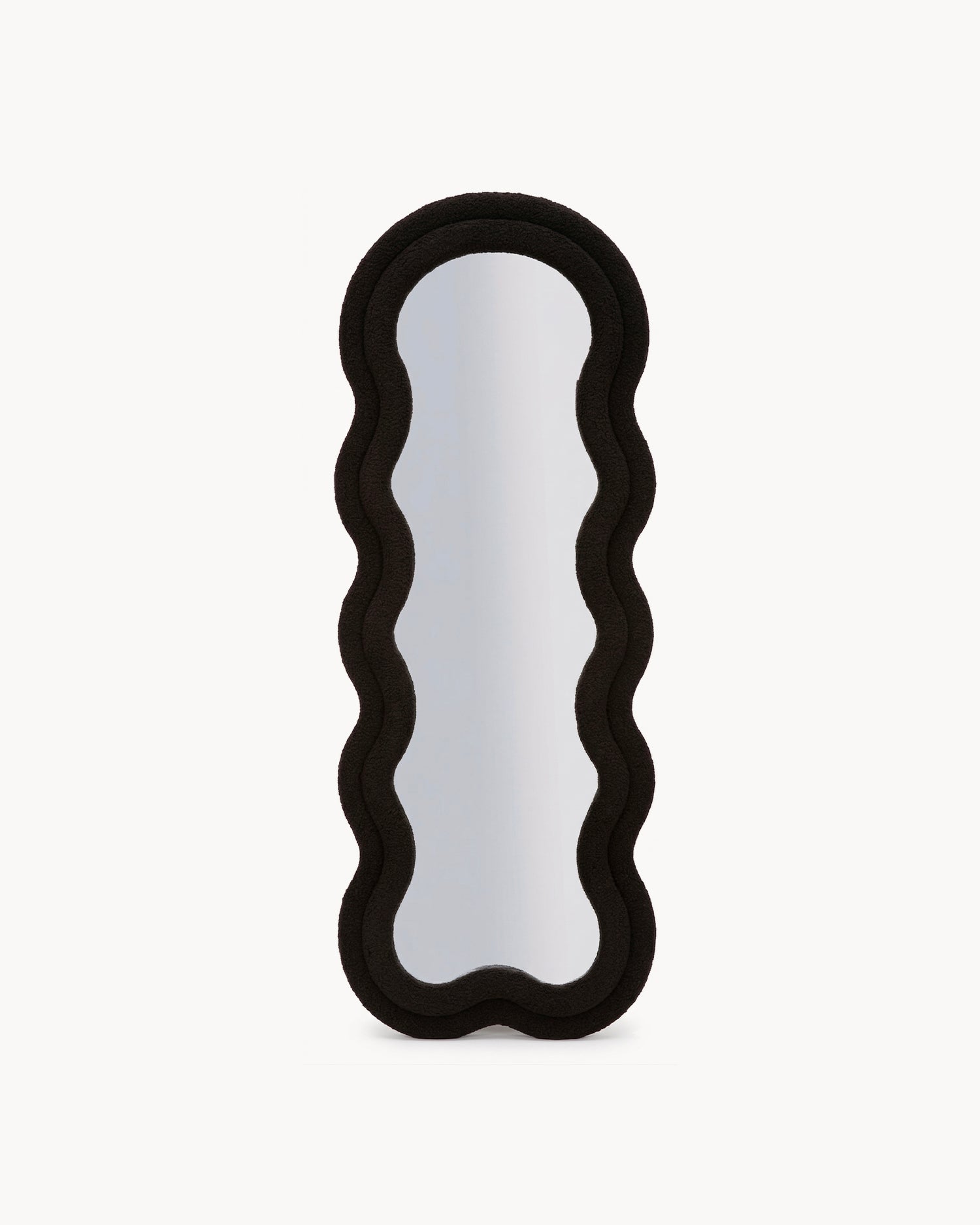 Specchio con cornice in velluto ondulato Teddy