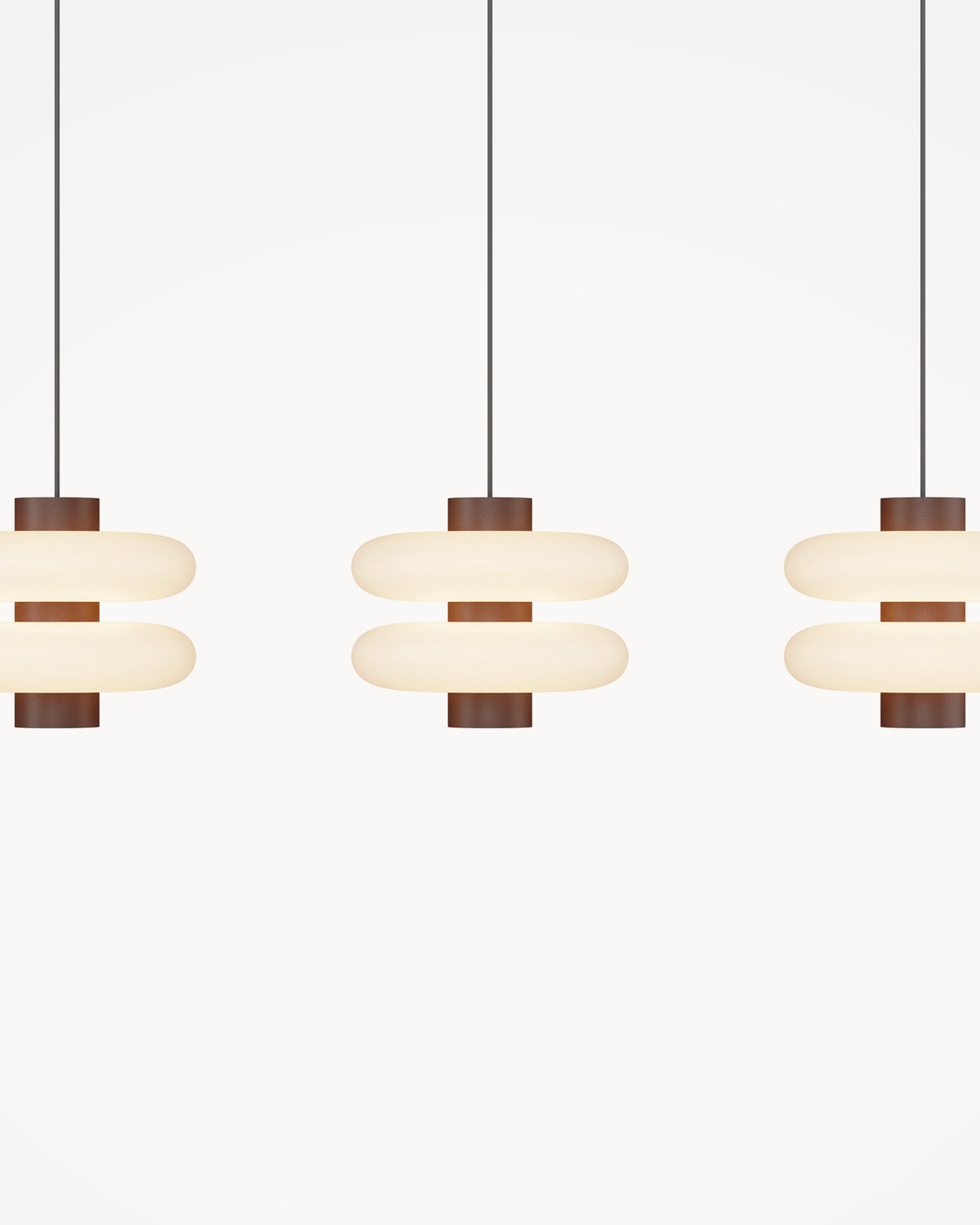 Lampada a sospensione in vetro opale Nuvem