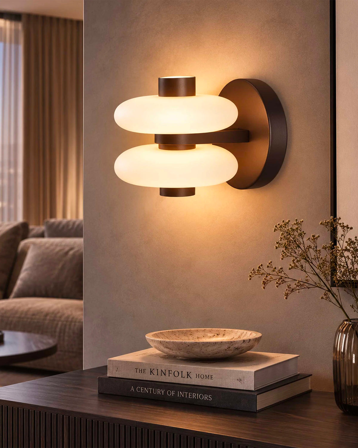 Lampada da parete in vetro opale Nuvem