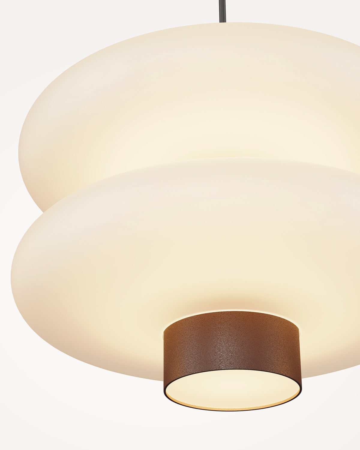 Lampada a sospensione in vetro opale Nuvem