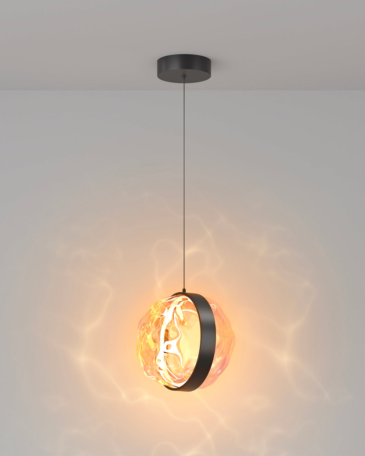 Lampada a sospensione in vetro multicolore Misterio