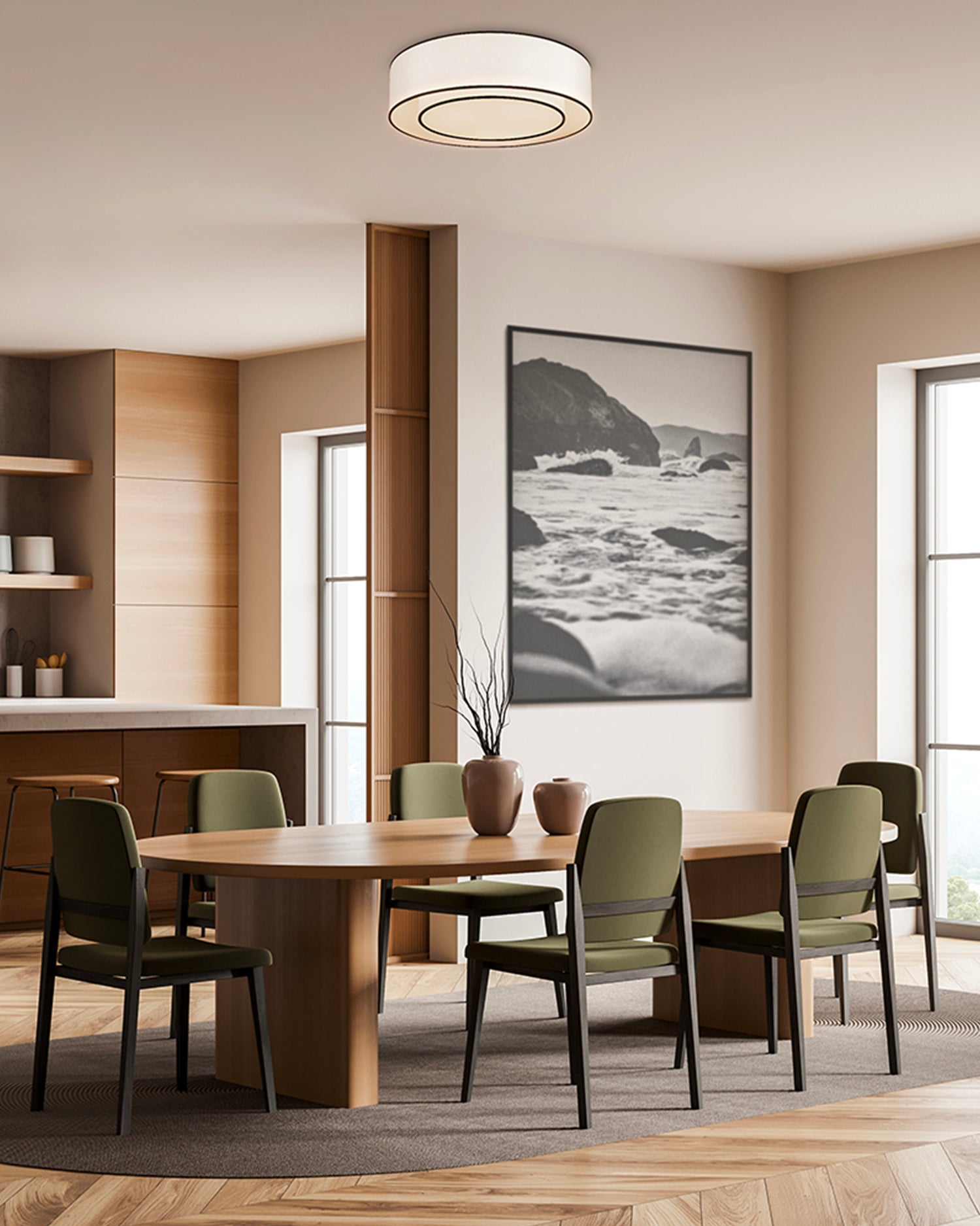 Lampada da soffitto in tessuto Bergamo