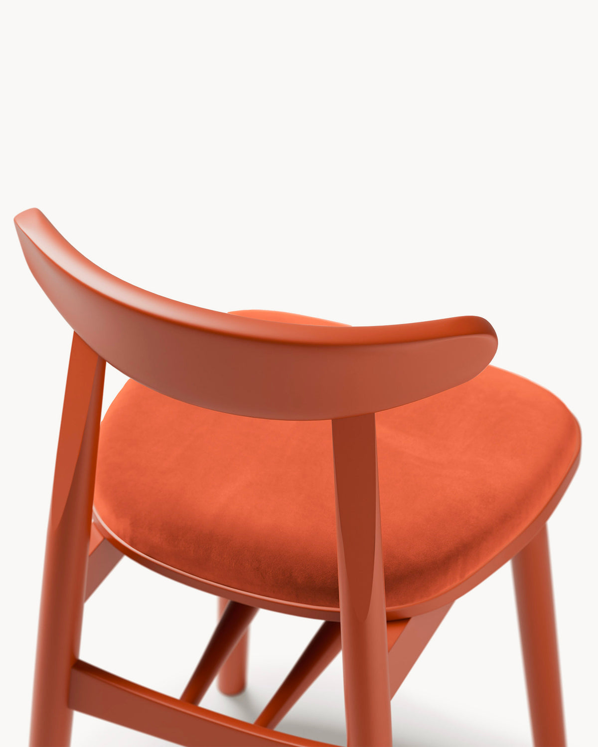Sedia in legno con seduta in velluto Bony