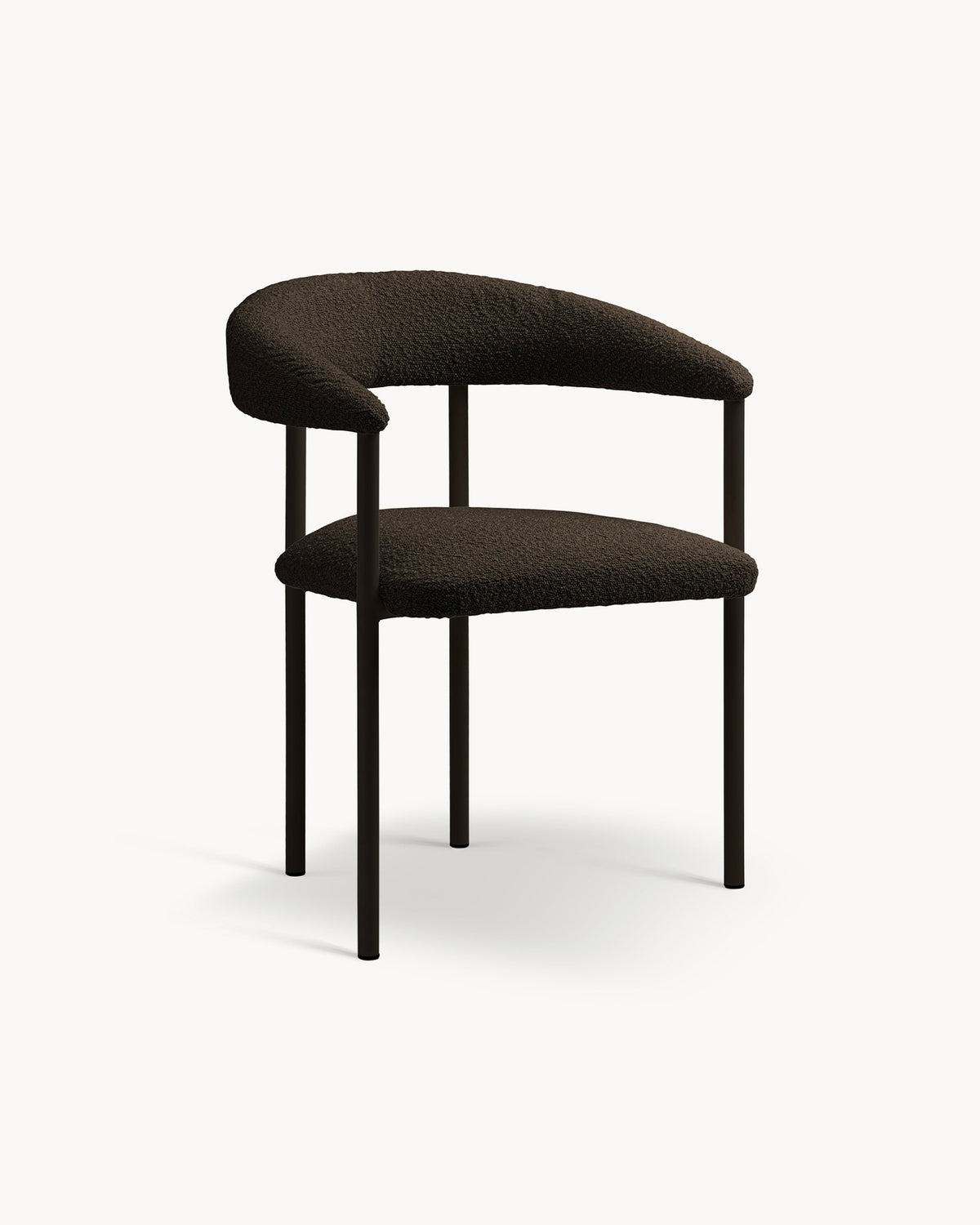 Sedia con braccioli in bouclé Lea