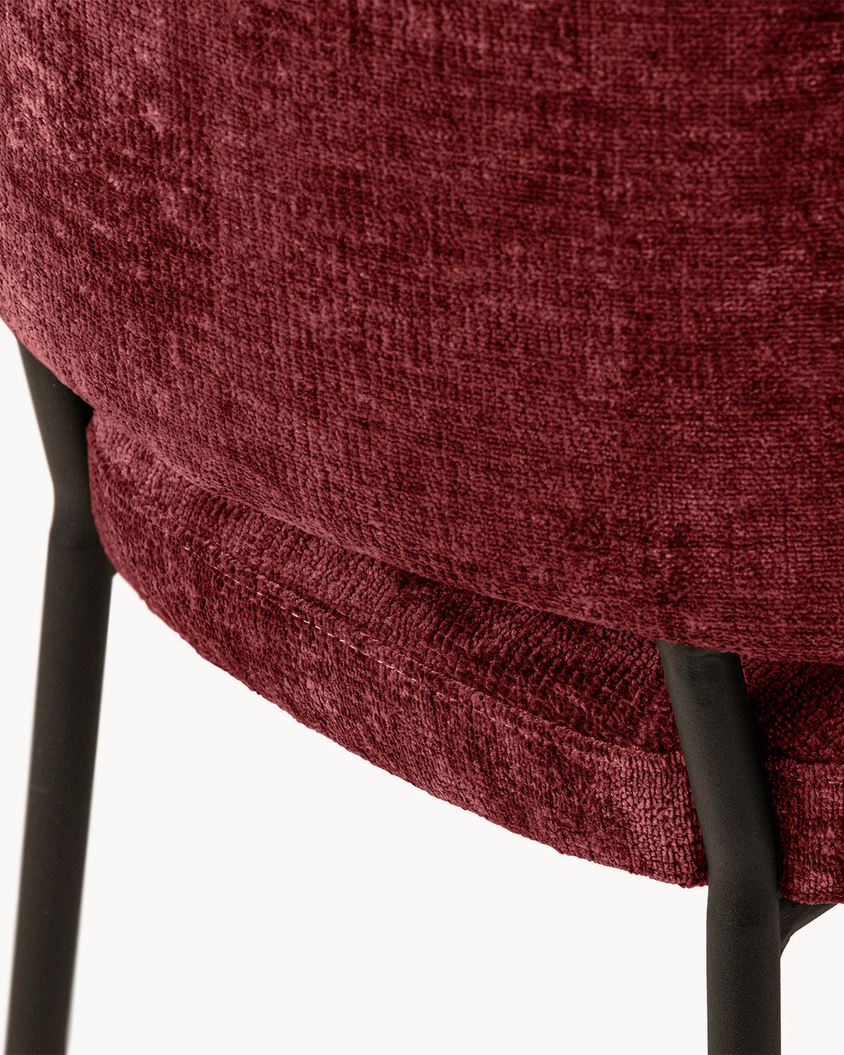 Sedia imbottita in chenille Dora