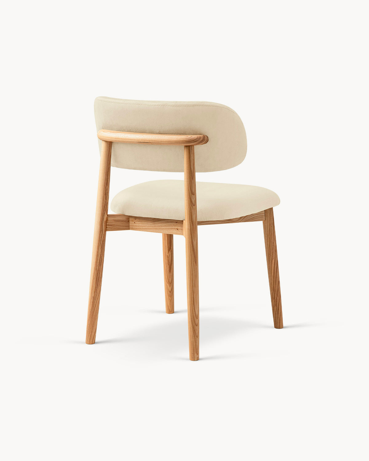 Sedia imbottita in velluto e legno Evan