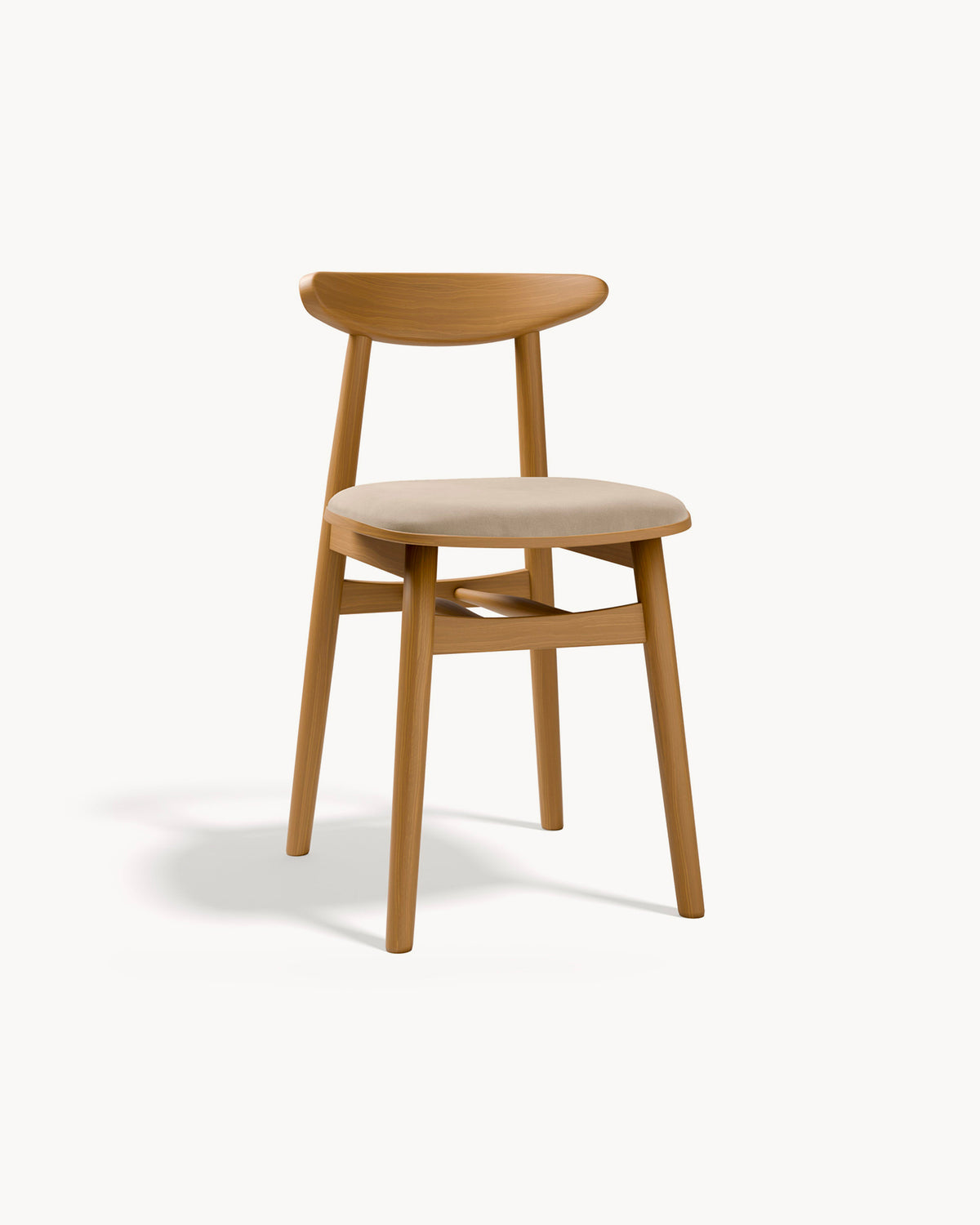 Sedia in legno con seduta in velluto Bony