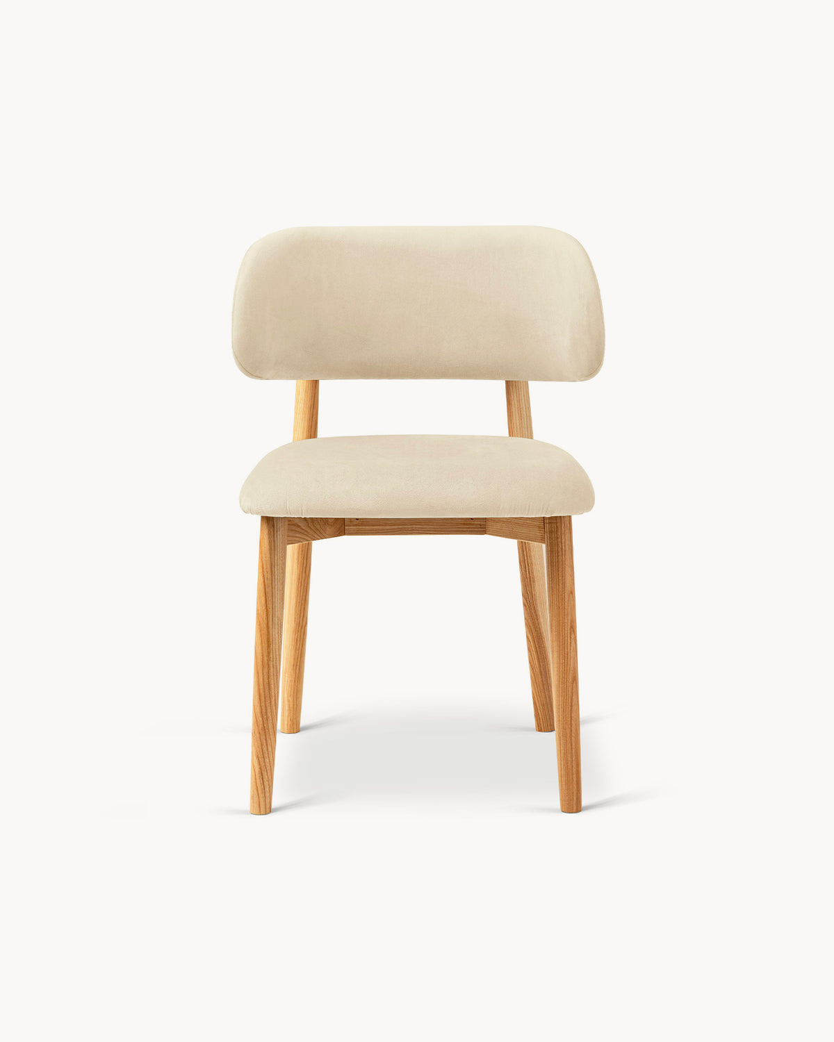 Sedia imbottita in velluto e legno Evan