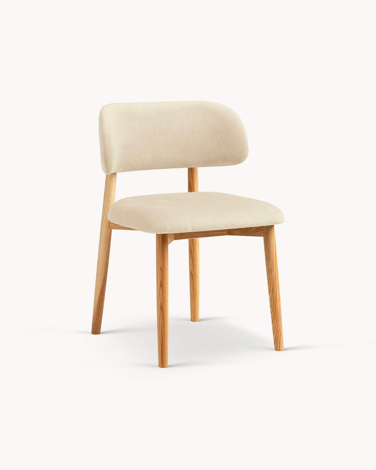 Sedia imbottita in velluto e legno Evan