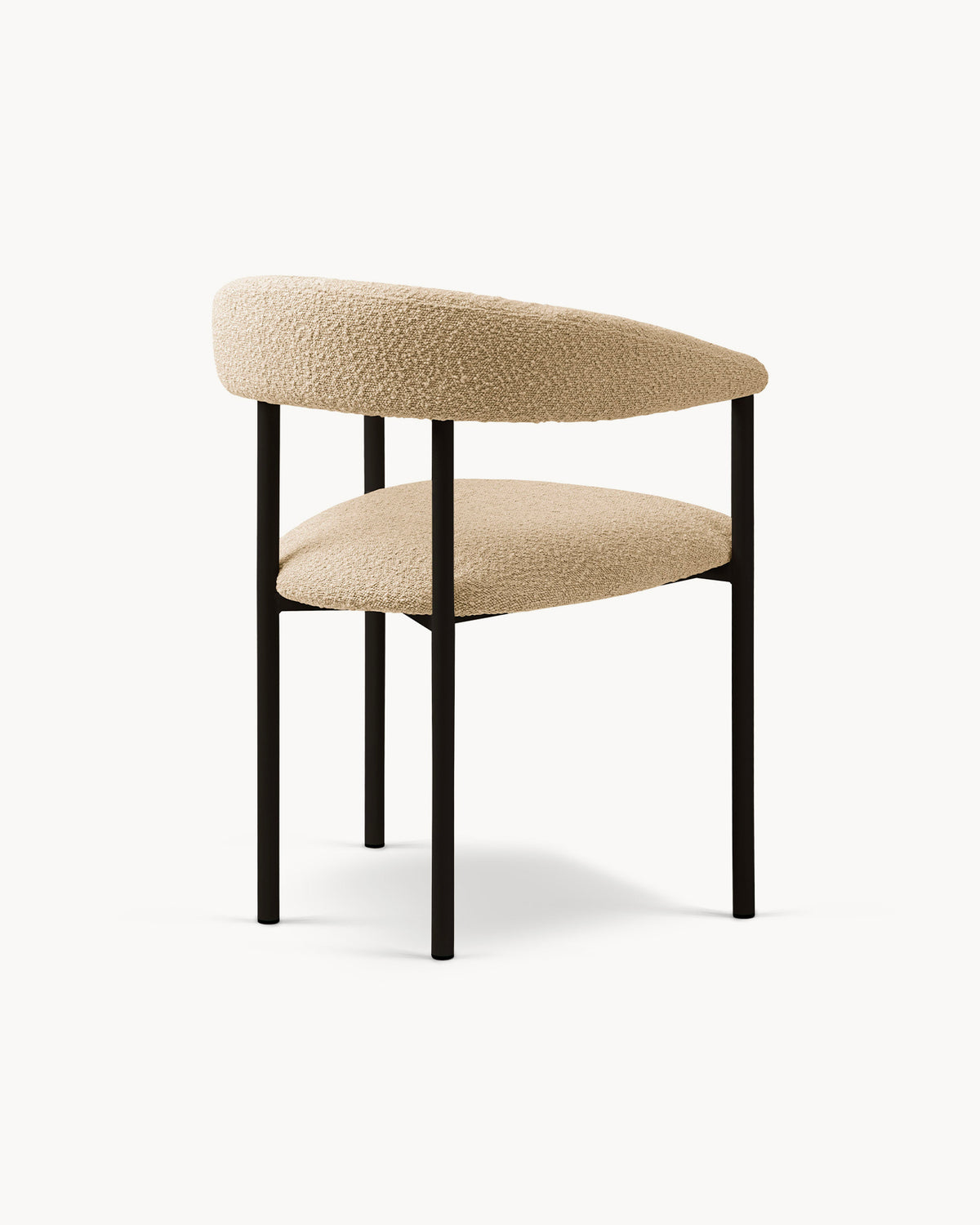 Sedia con braccioli in bouclé Lea