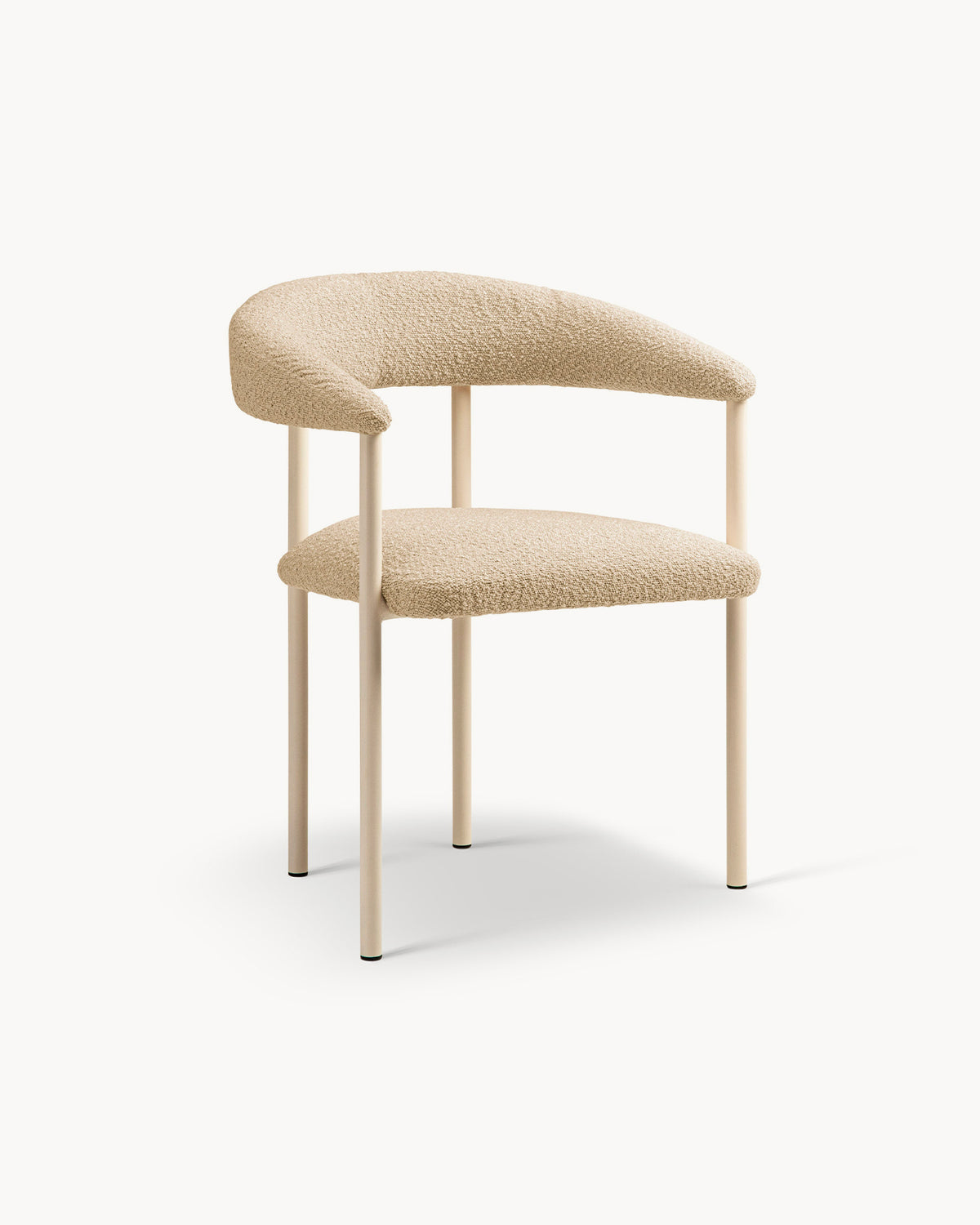 Sedia con braccioli in bouclé Lea