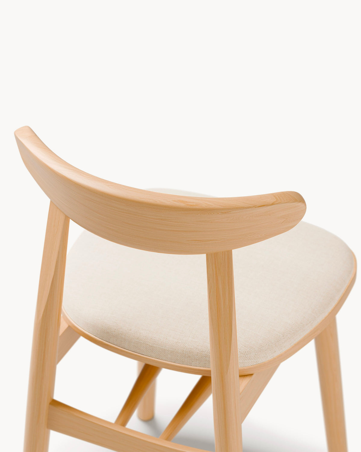 Sedia in legno con seduta in tessuto Bony