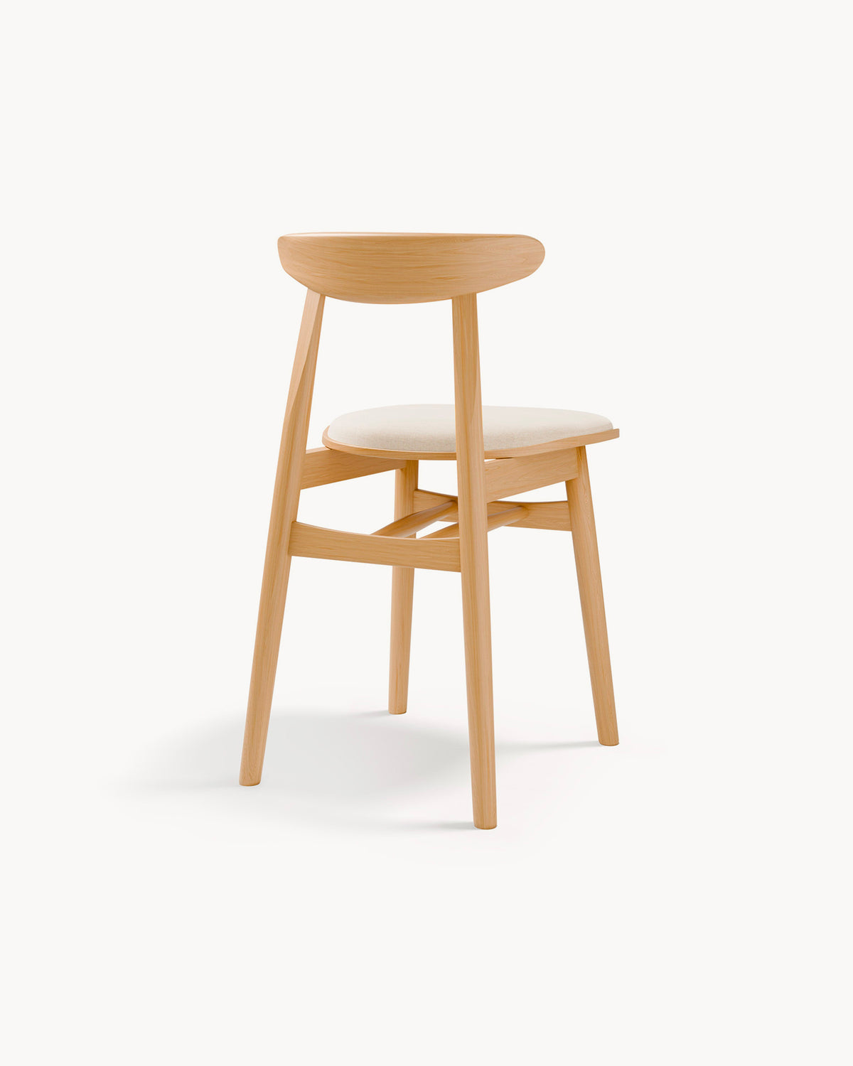 Sedia in legno con seduta in tessuto Bony