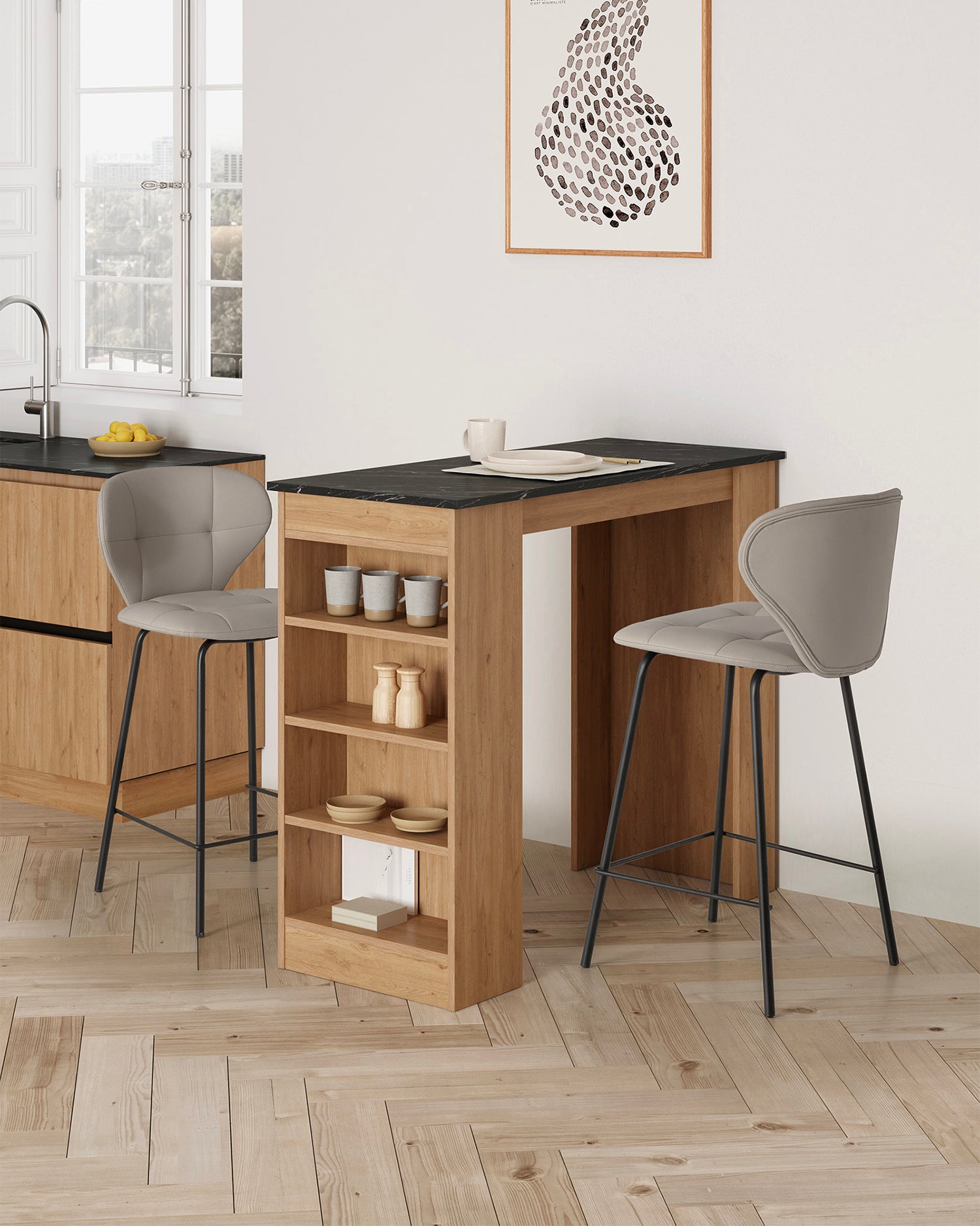 Set 2 sgabelli da cucina imbottiti Maura