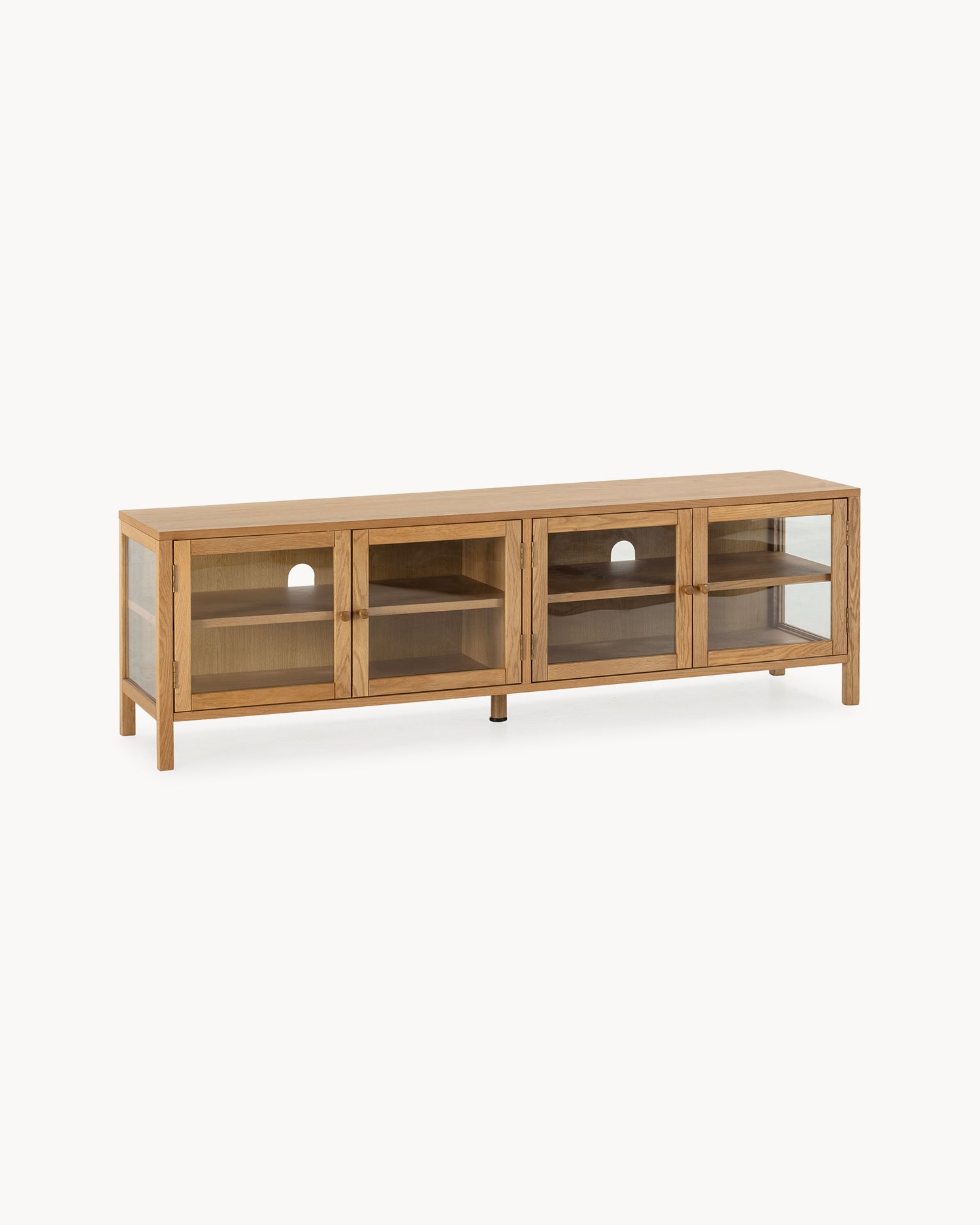 Mobile tv in legno di rovere con ante in vetro Ceci