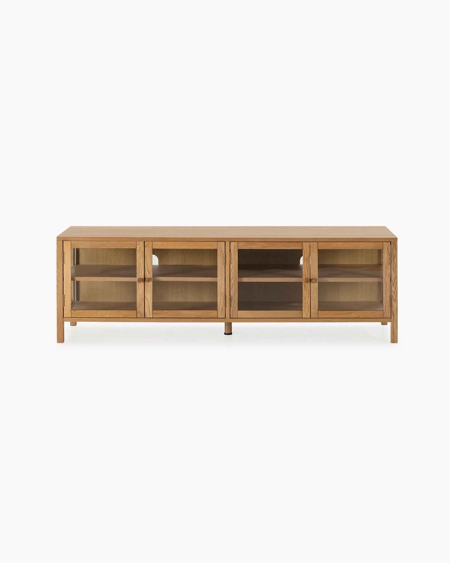 Mobile tv in legno di rovere con ante in vetro Ceci - Legno/Vetro