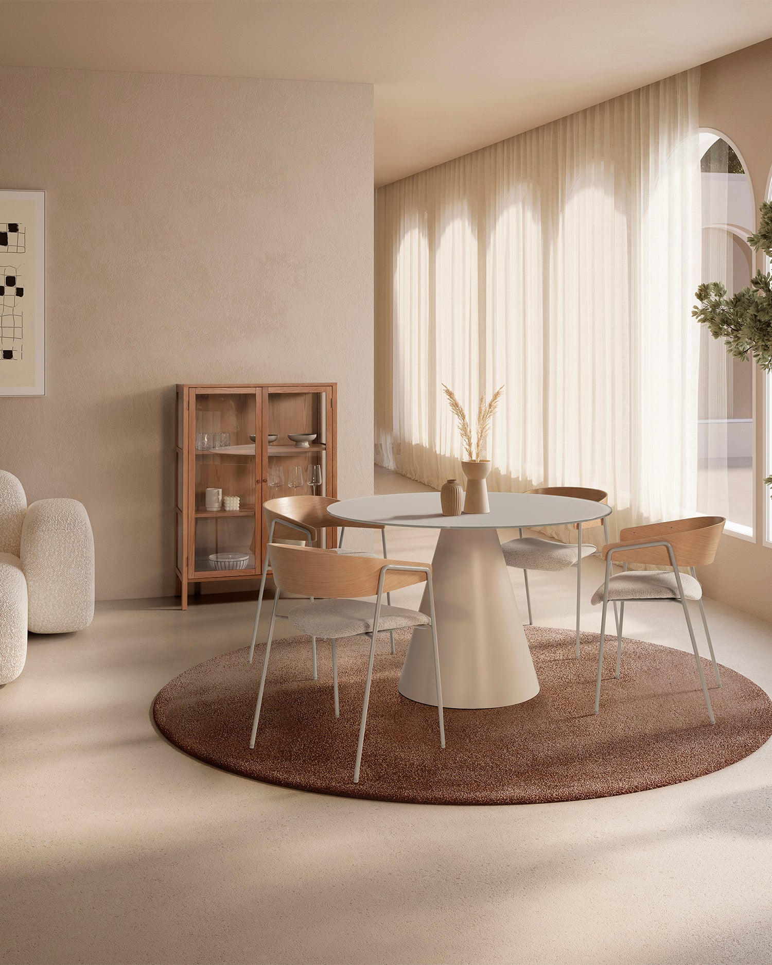 Set 2 sedie da pranzo imbottite Cora