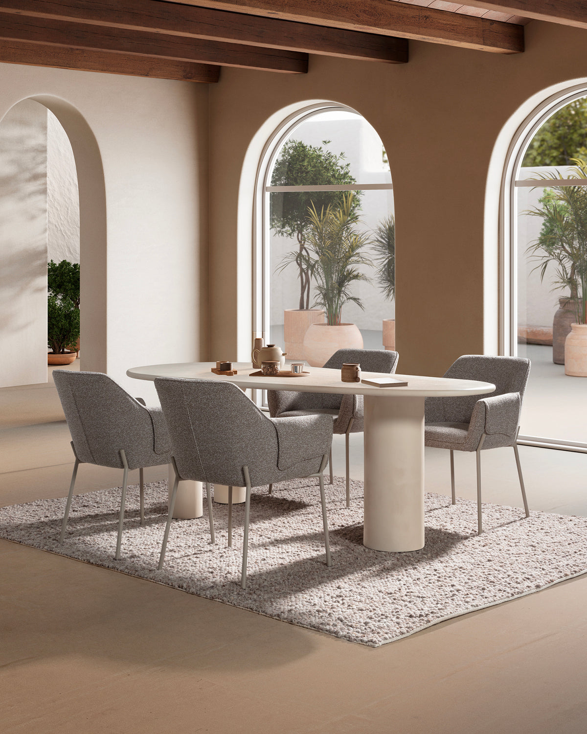 Set 2 sedie da pranzo imbottite Suma - Tessuto