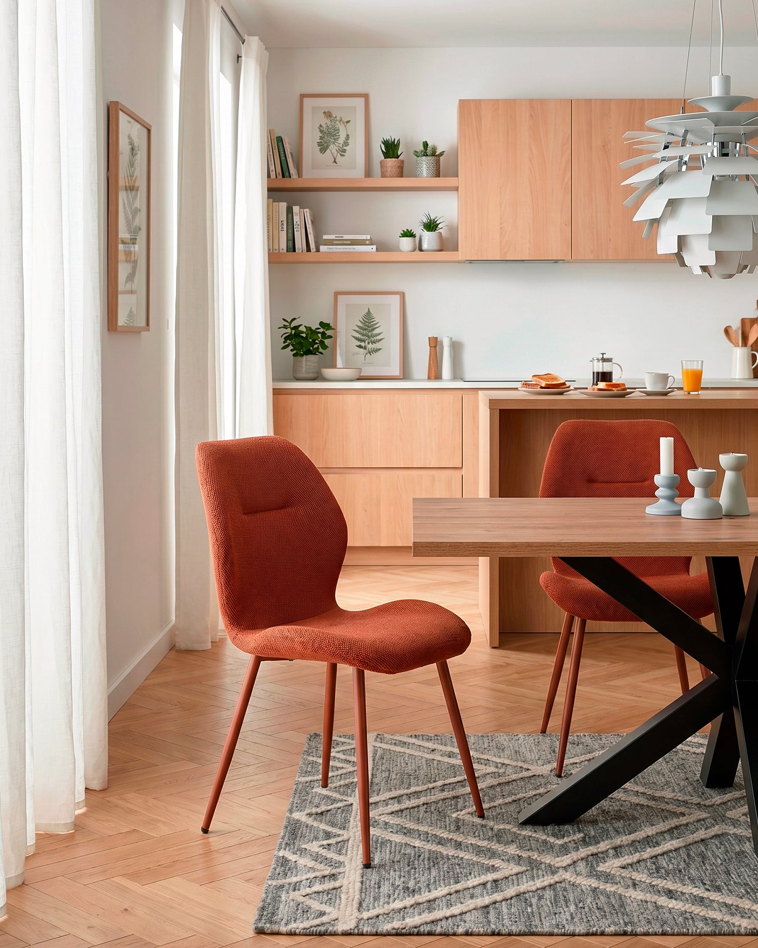 Set 4 sedie da pranzo imbottite Ansu